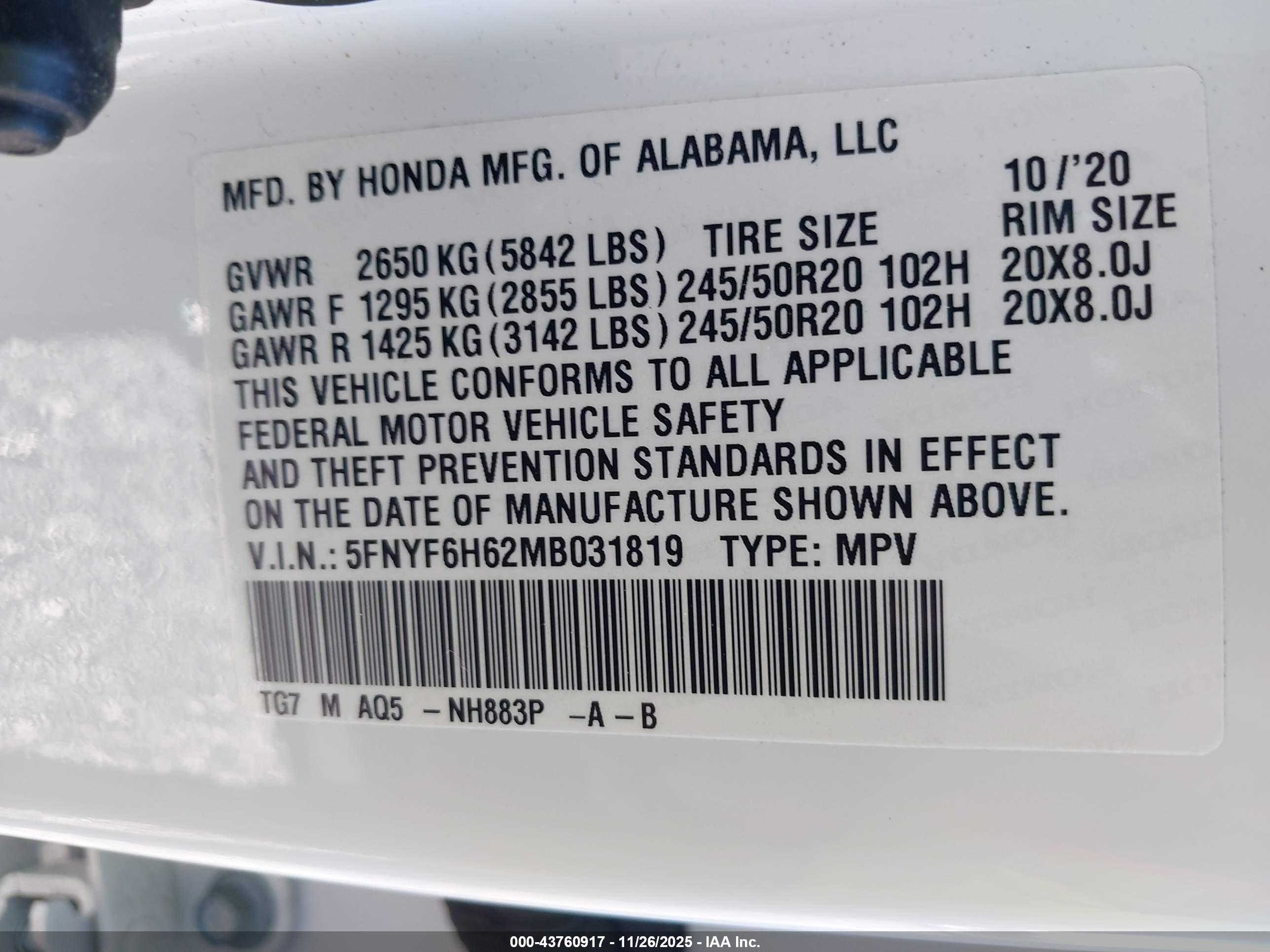 HONDA PILOT image 9