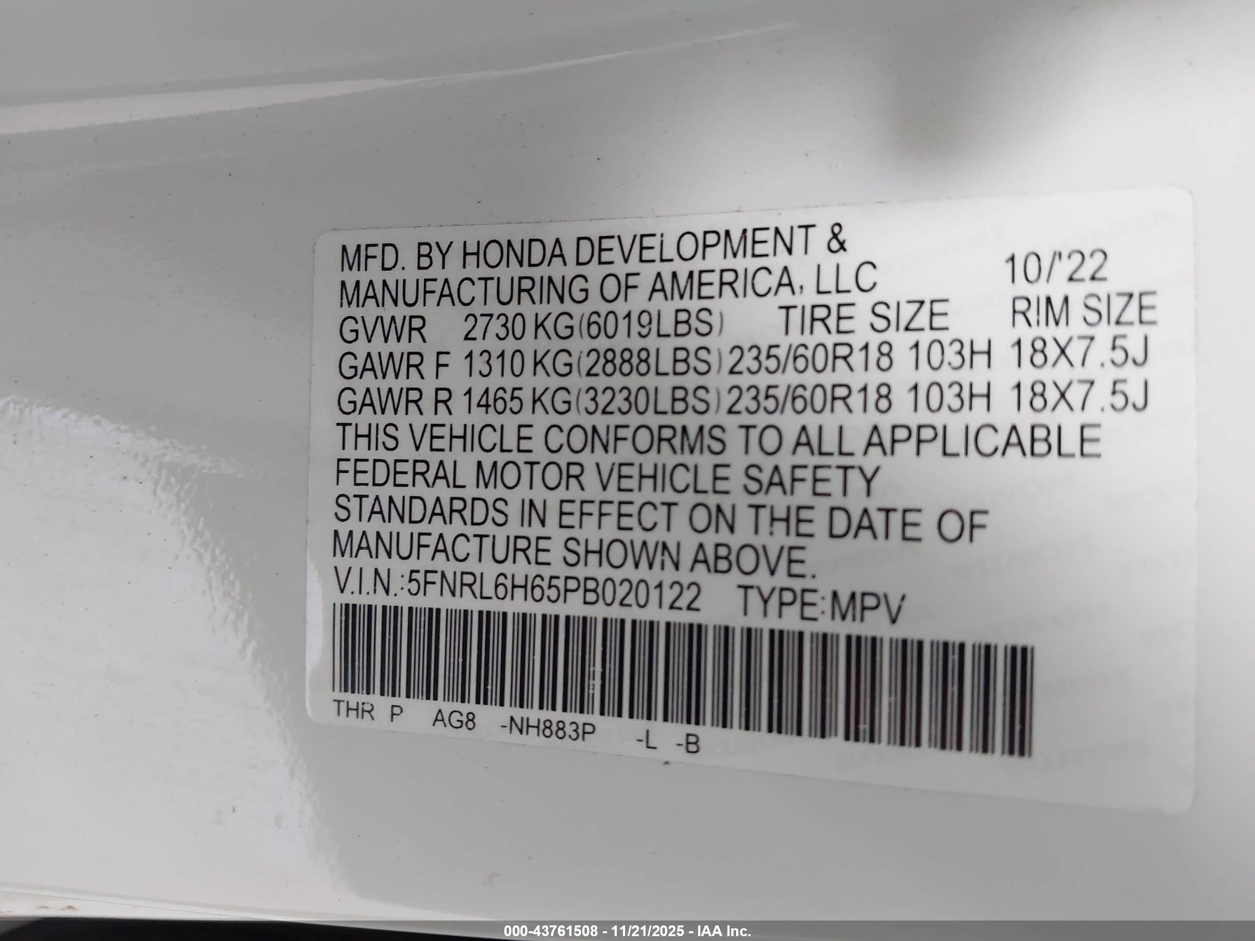 HONDA ODYSSEY image 9