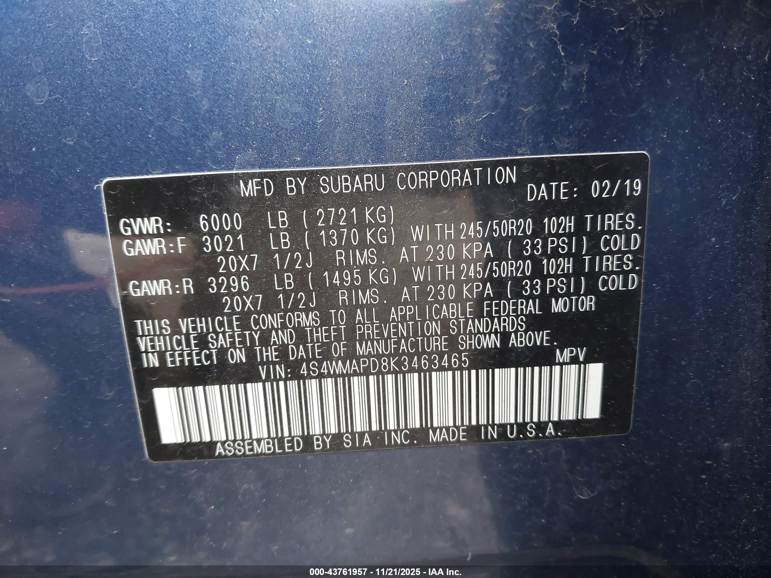SUBARU ASCENT image 9