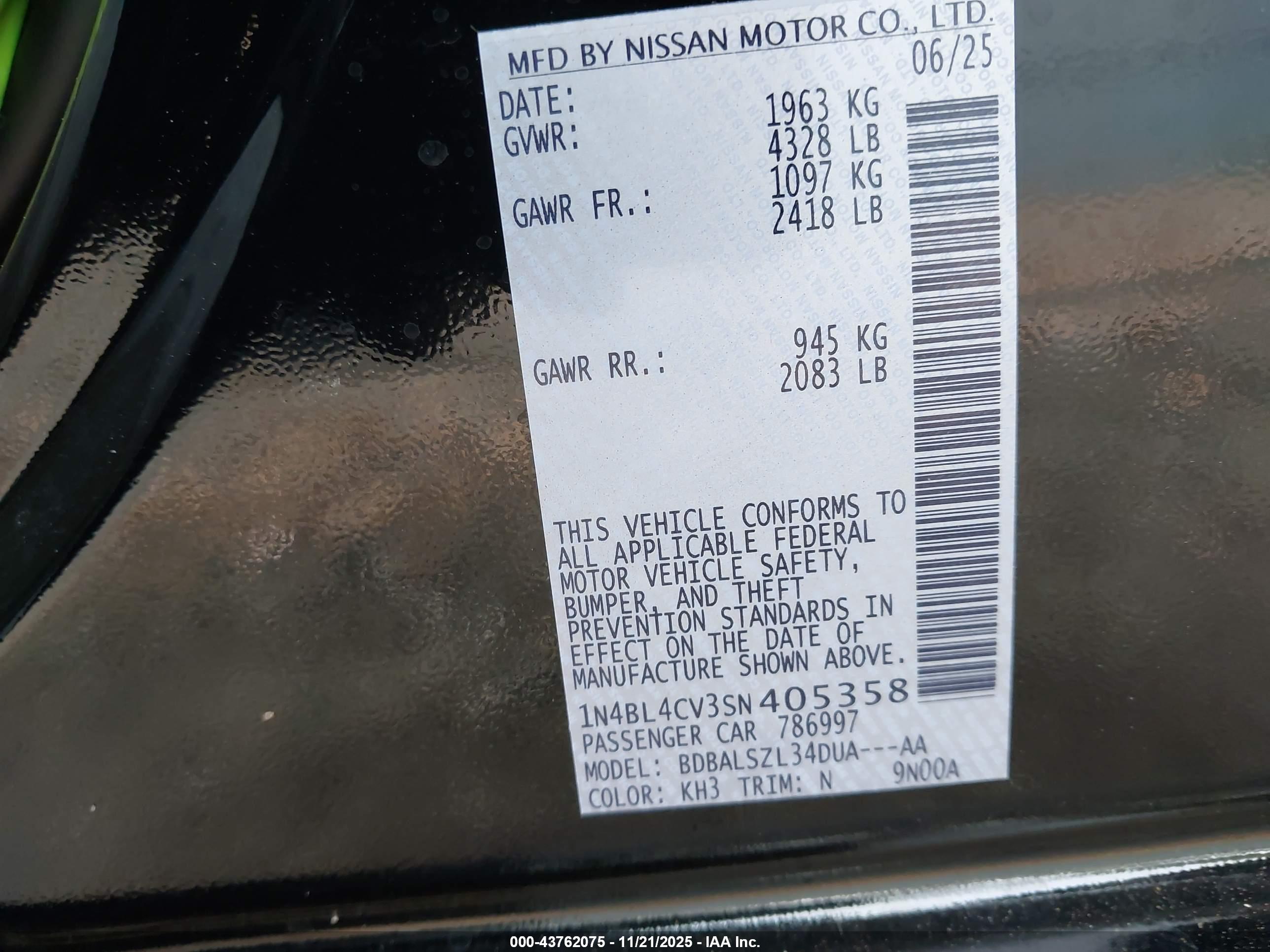 NISSAN ALTIMA image 9