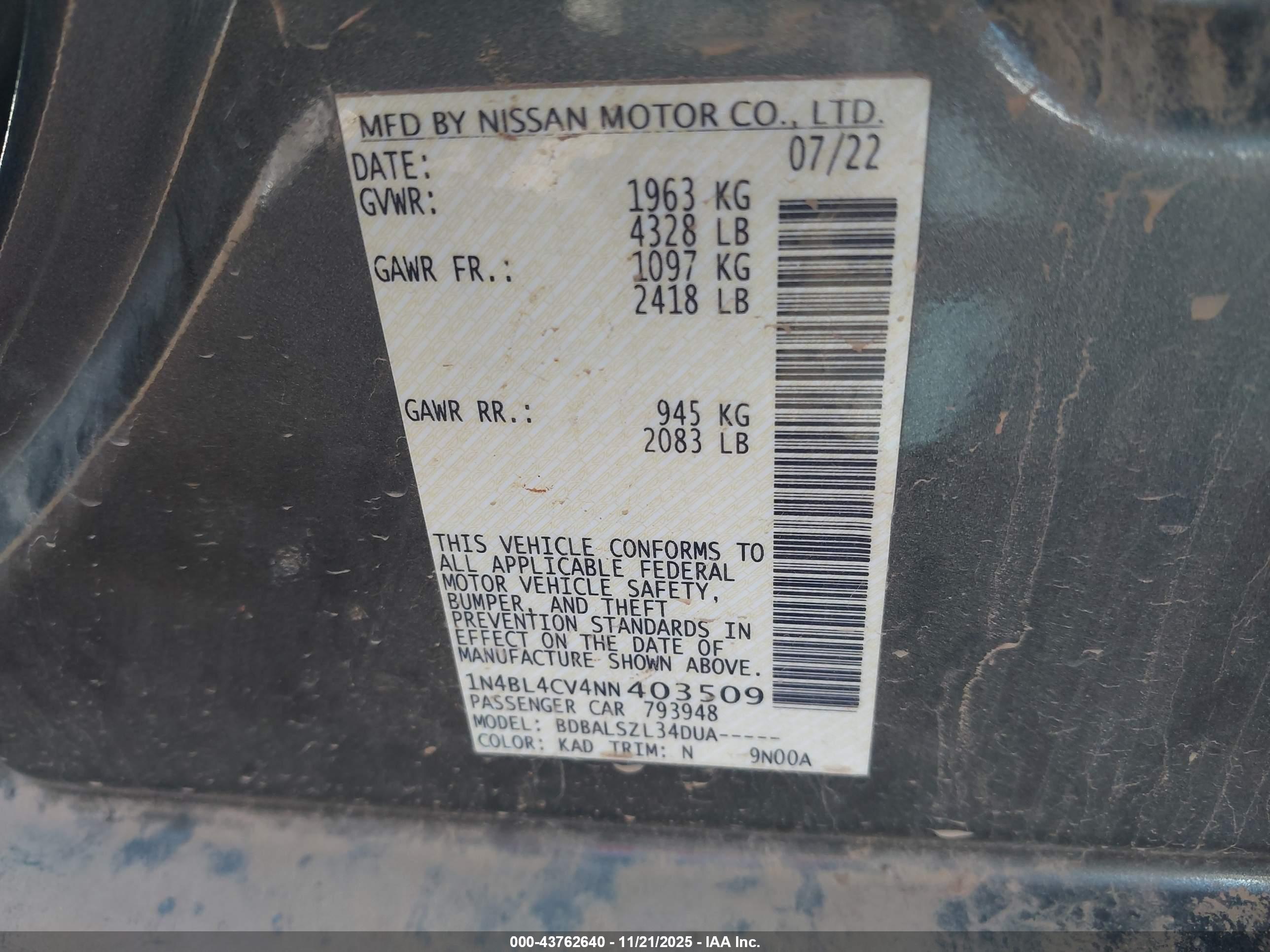 NISSAN ALTIMA image 9