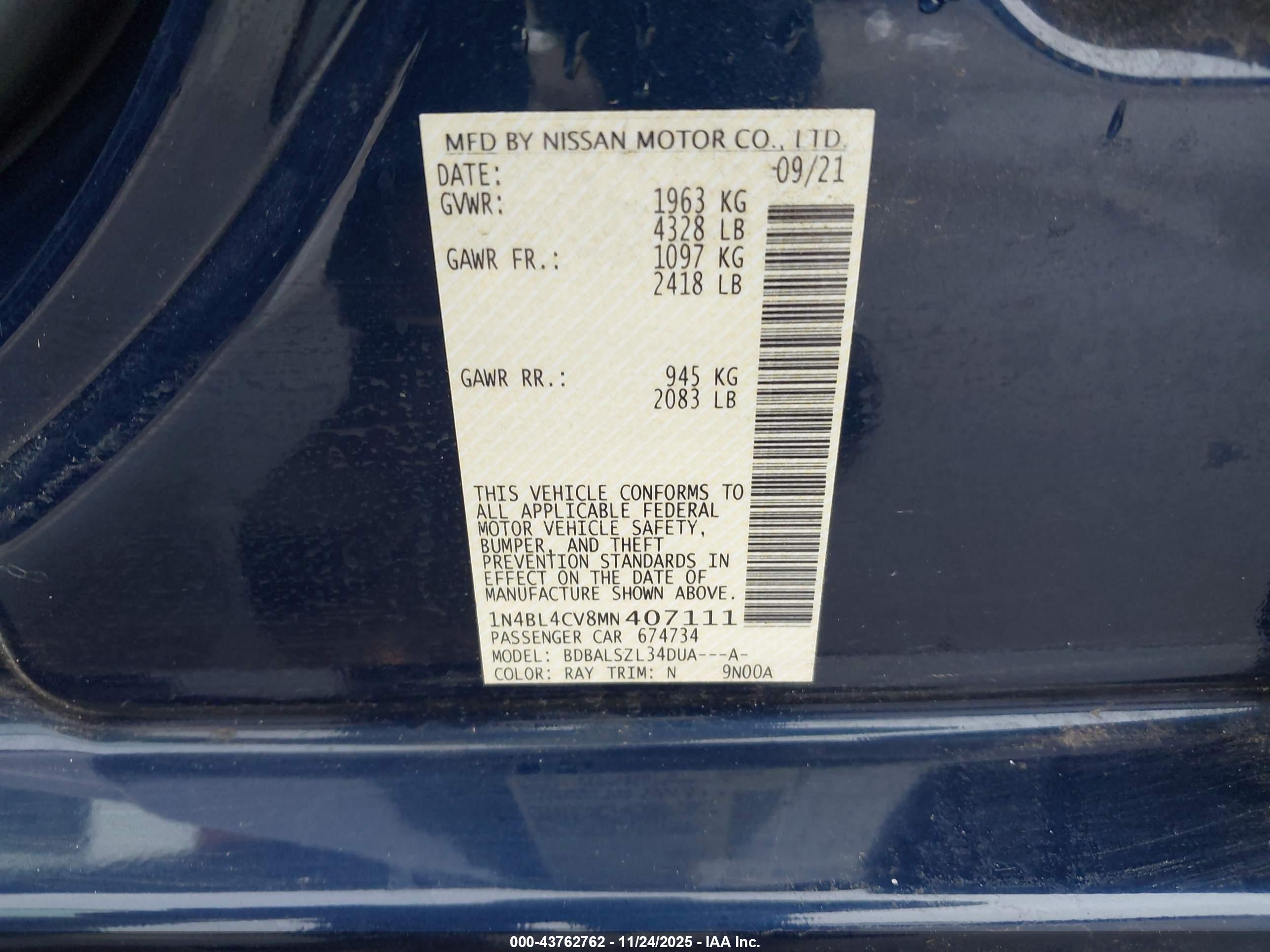 NISSAN ALTIMA image 9