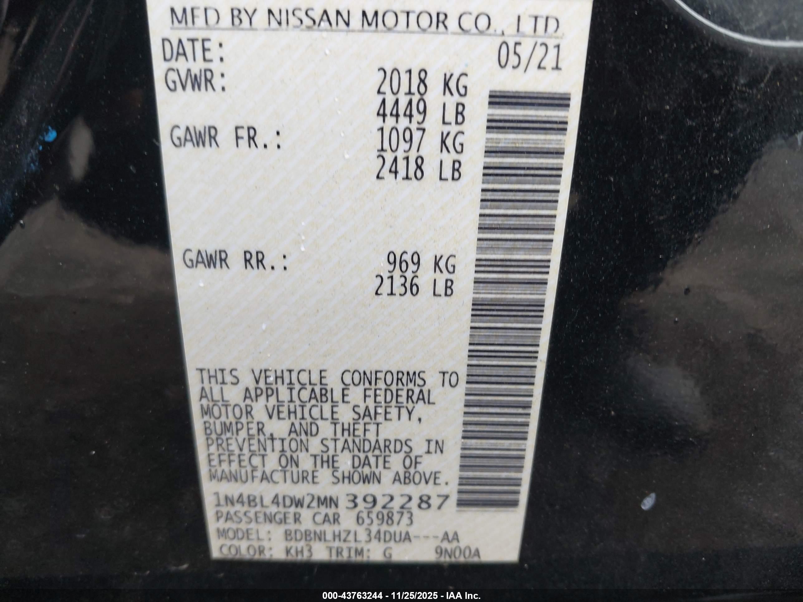NISSAN ALTIMA image 9