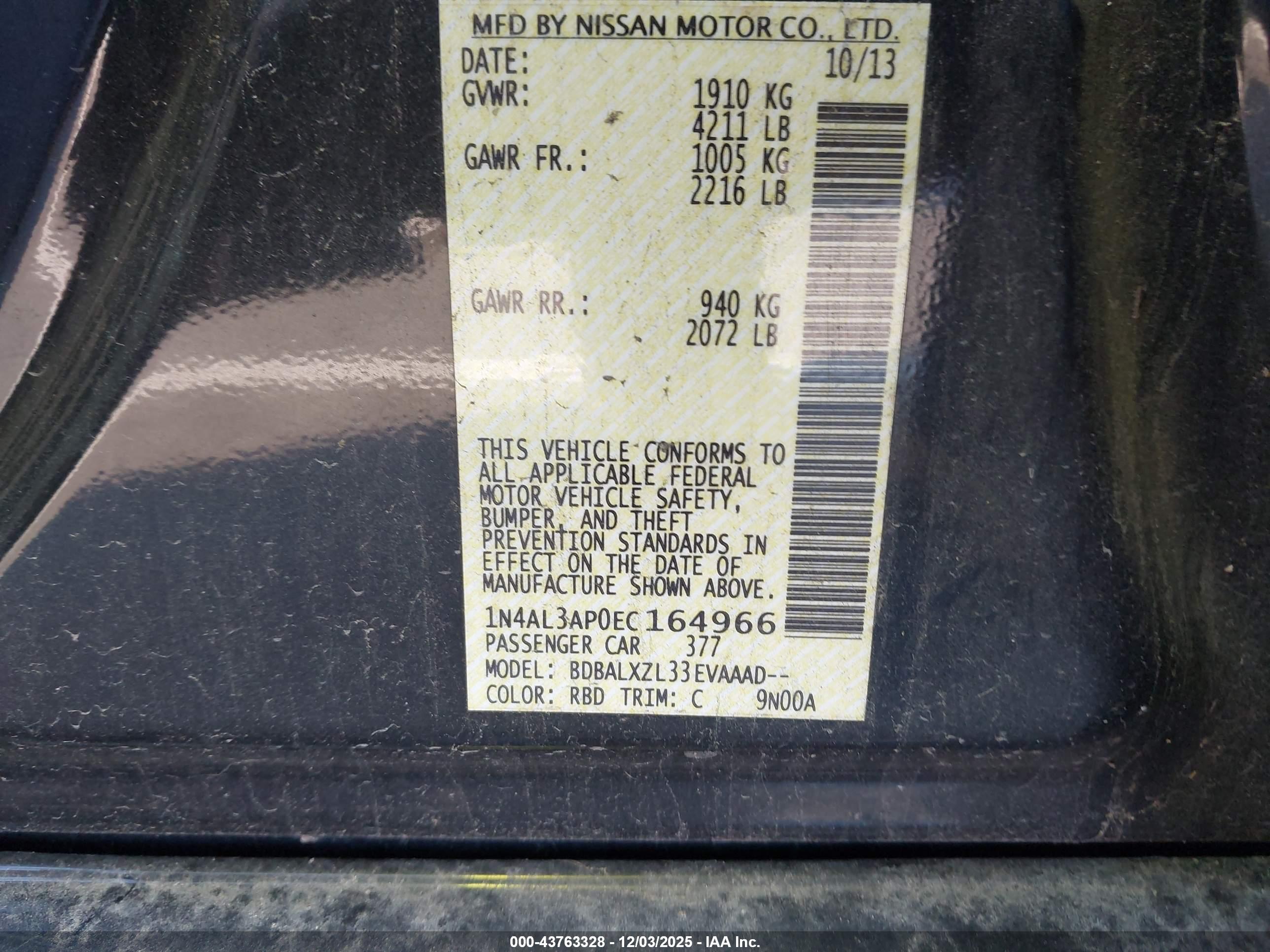 NISSAN ALTIMA image 9