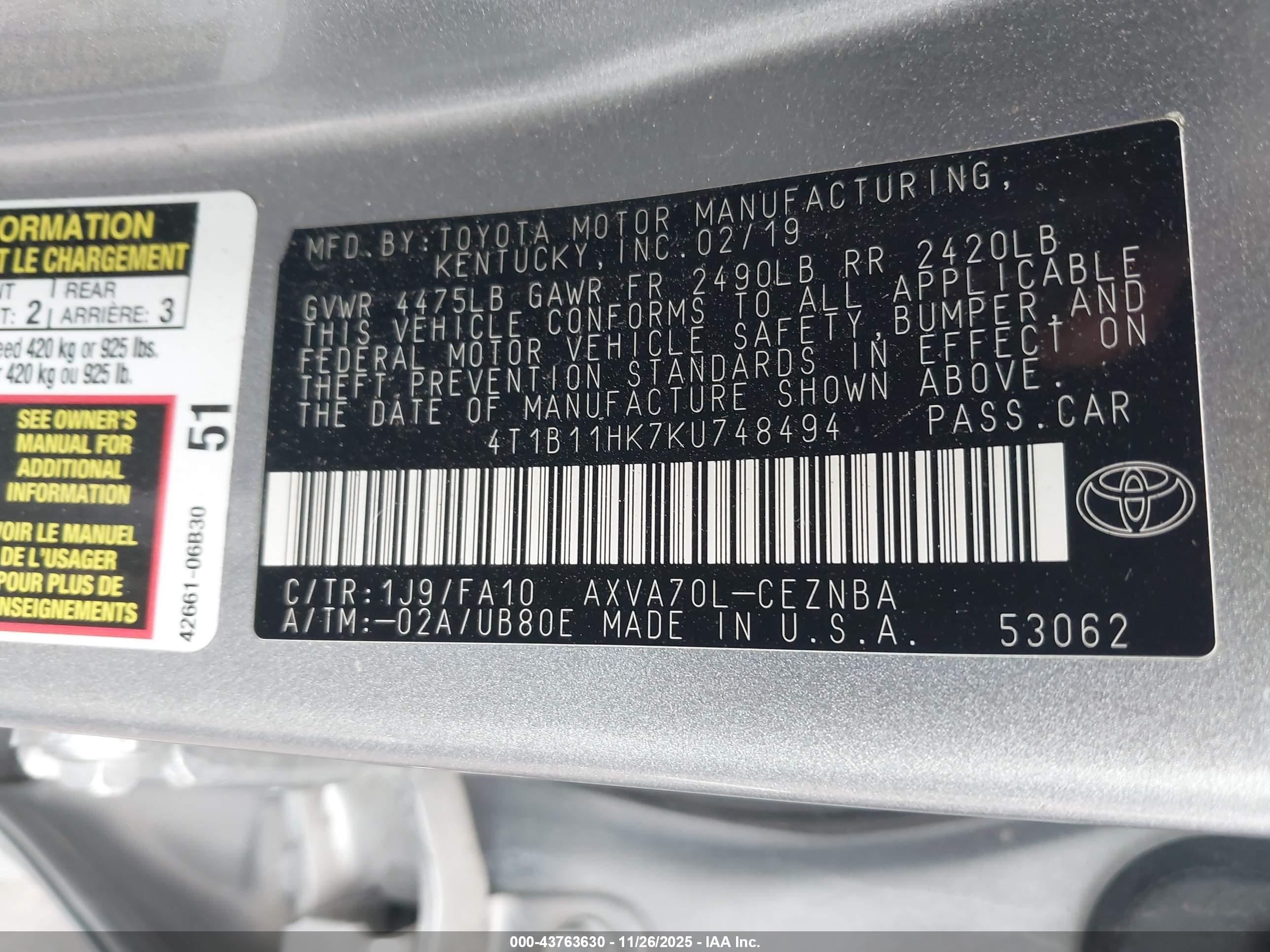 TOYOTA CAMRY image 9