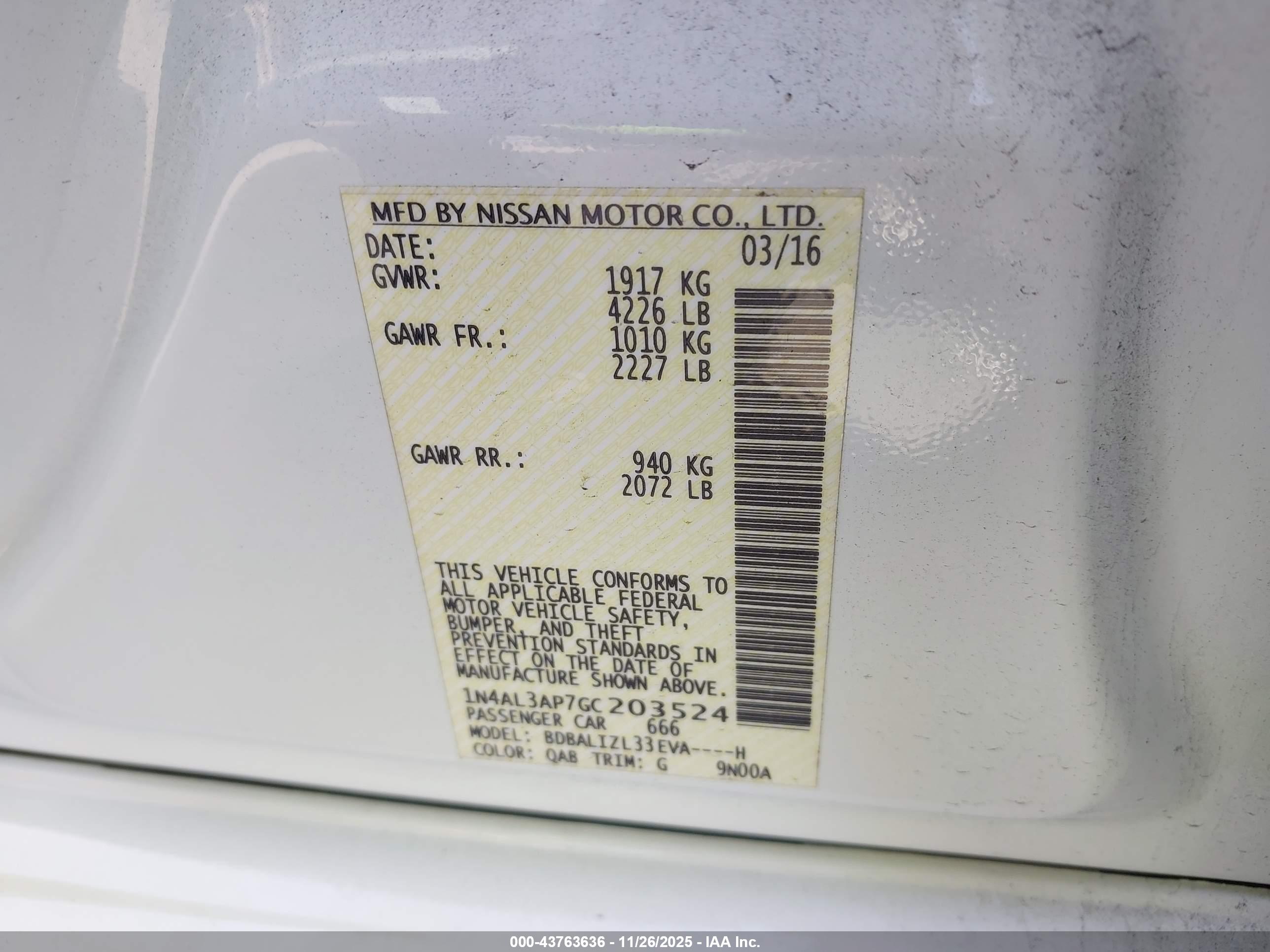 NISSAN ALTIMA image 9
