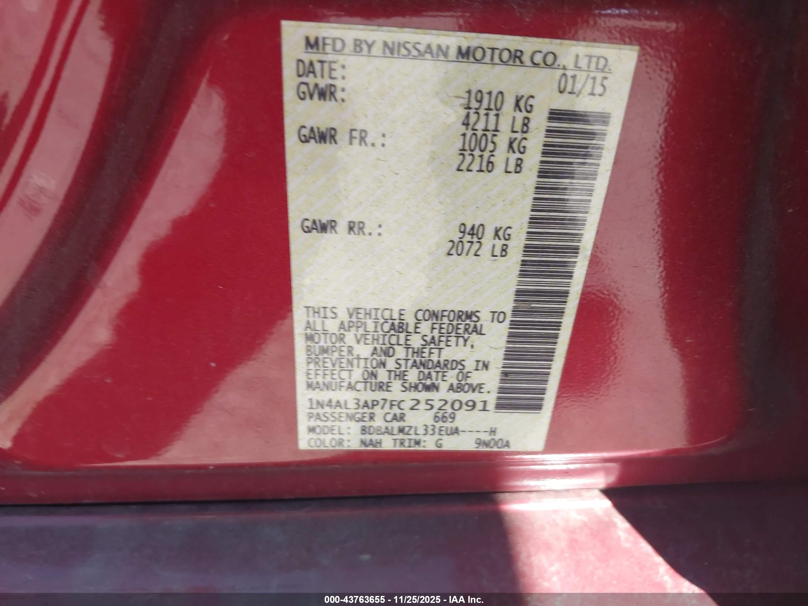 NISSAN ALTIMA image 9