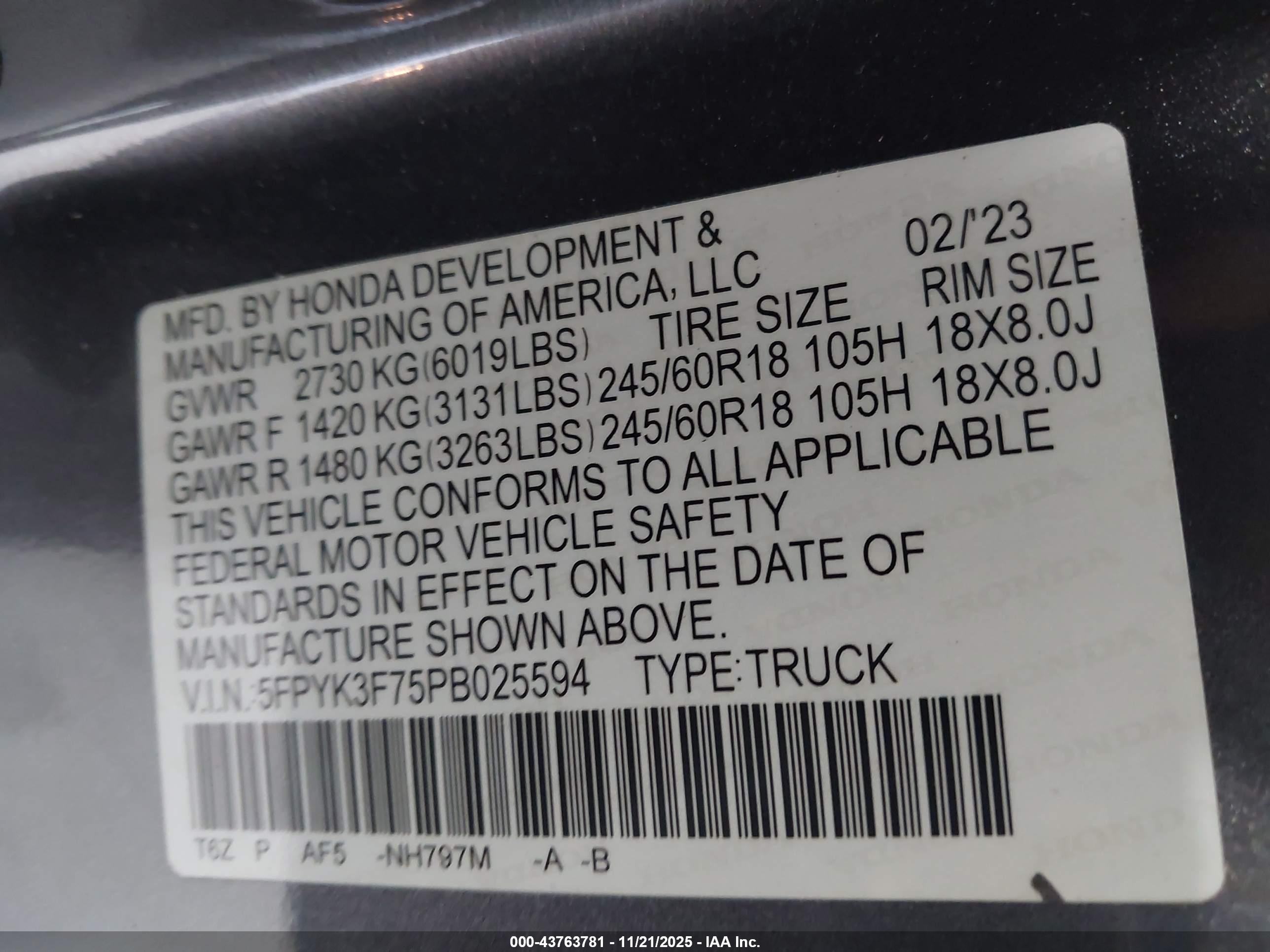 HONDA RIDGELINE image 9