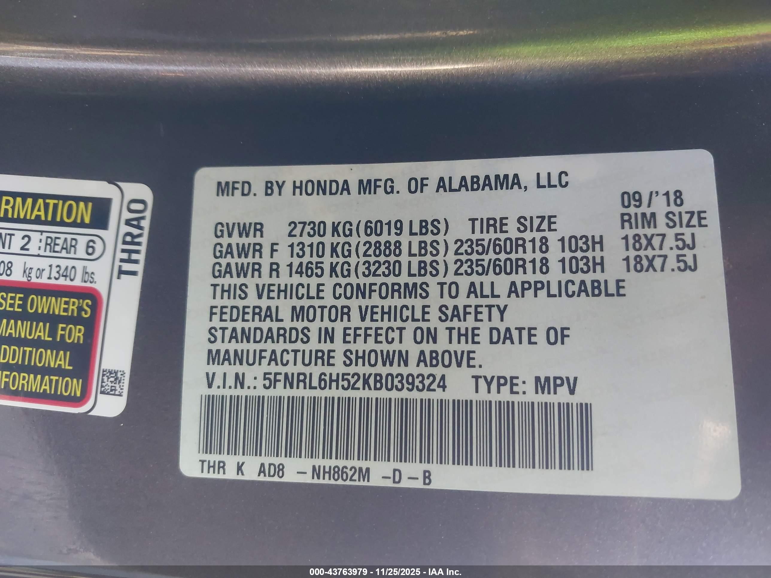 HONDA ODYSSEY image 9