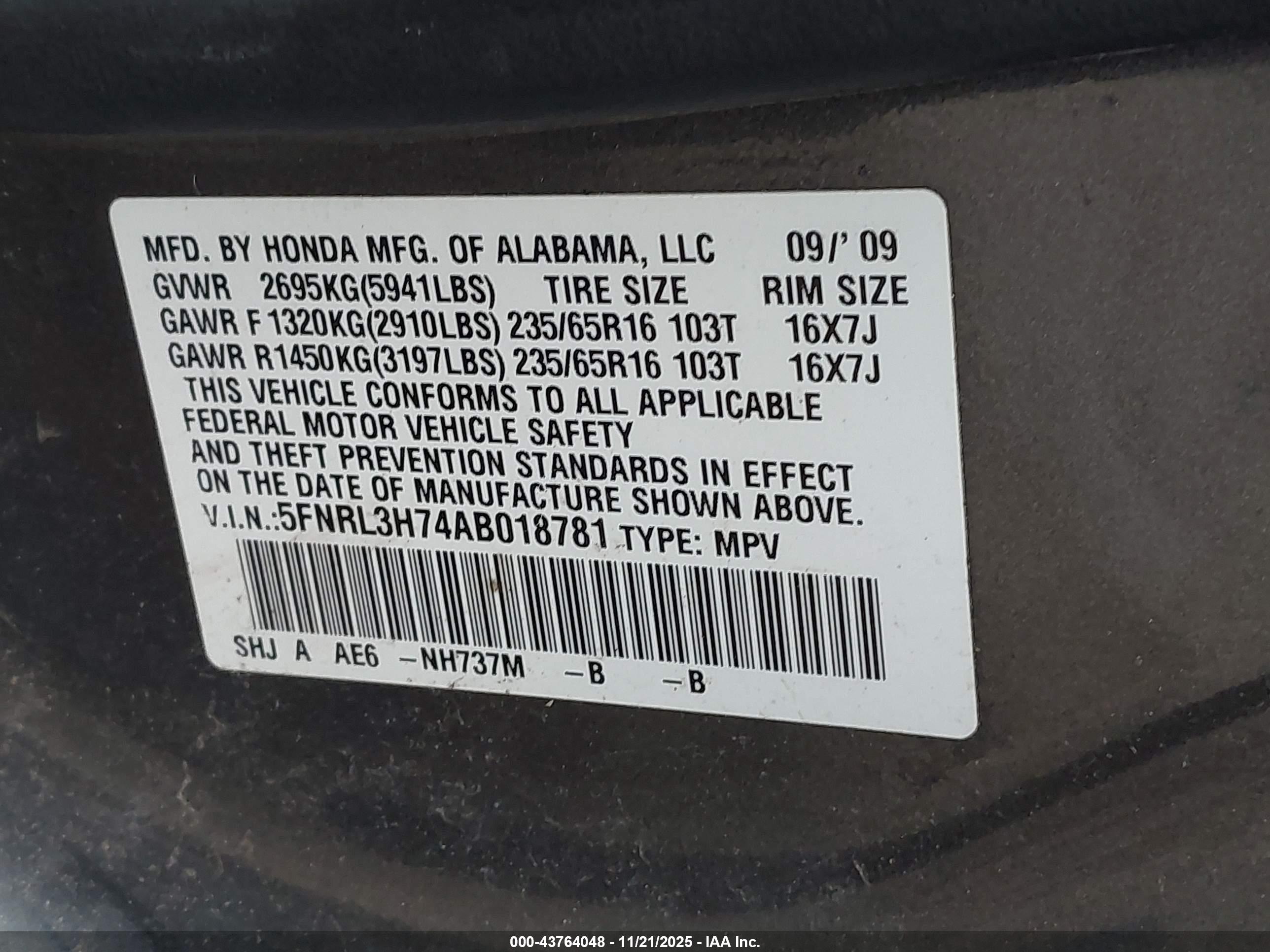HONDA ODYSSEY image 9