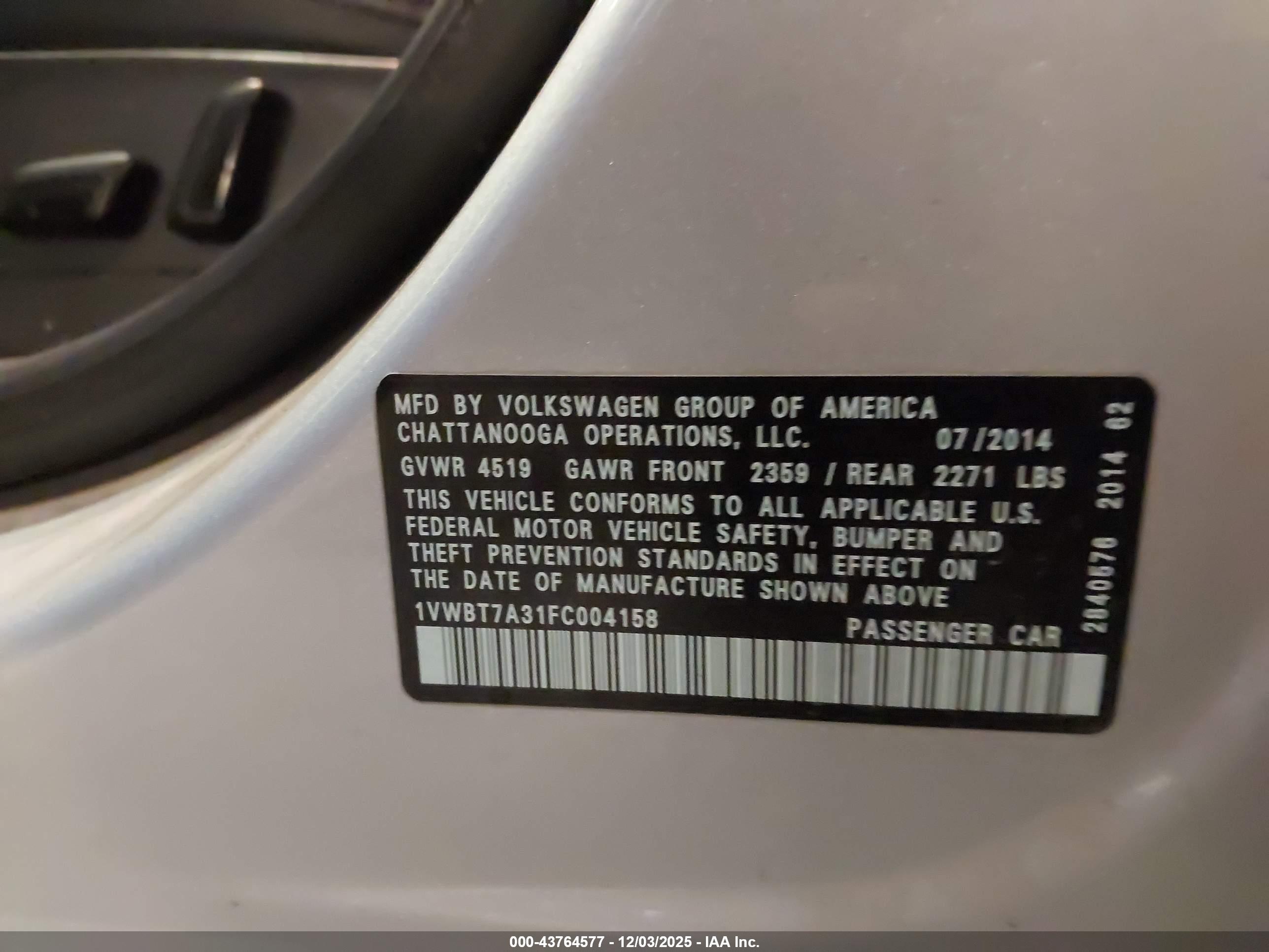 VOLKSWAGEN PASSAT image 9