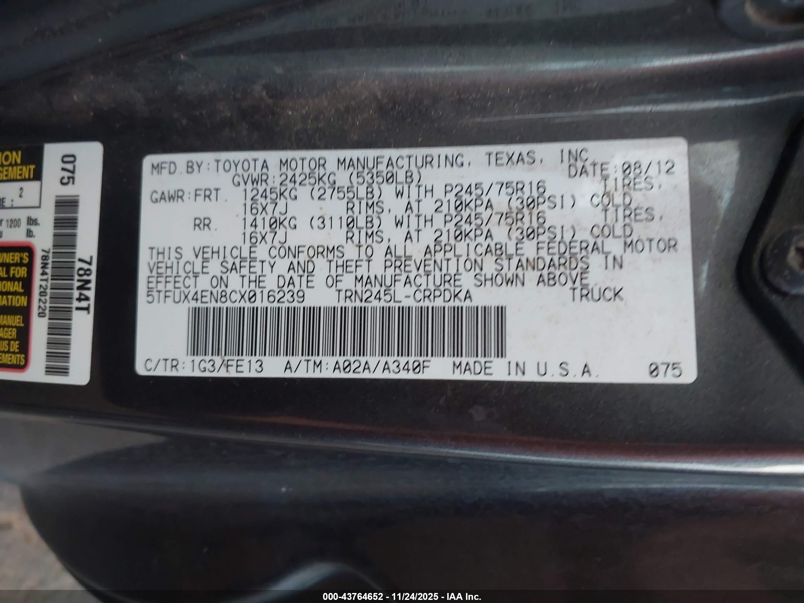 TOYOTA TACOMA image 9