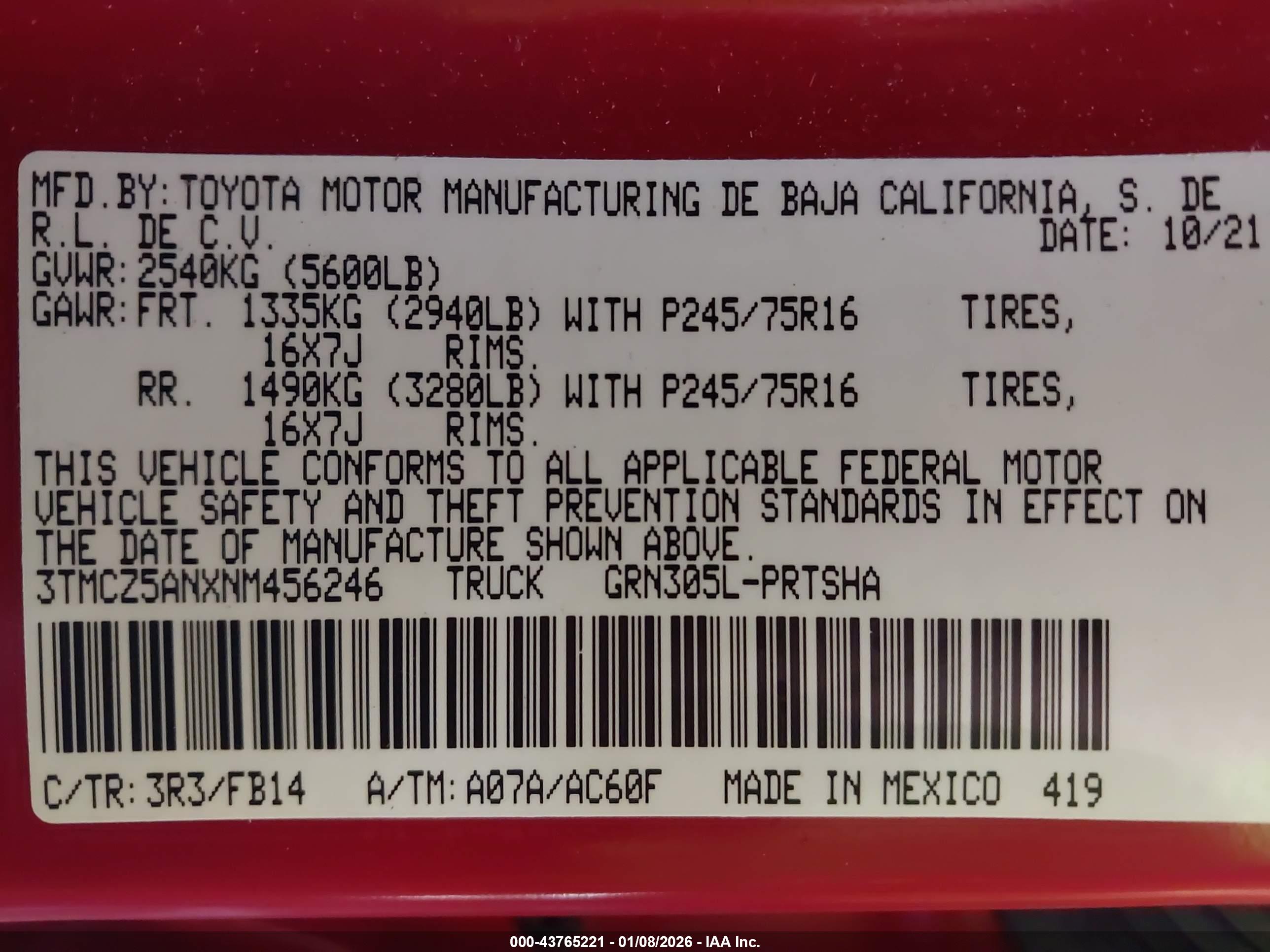 TOYOTA TACOMA image 9