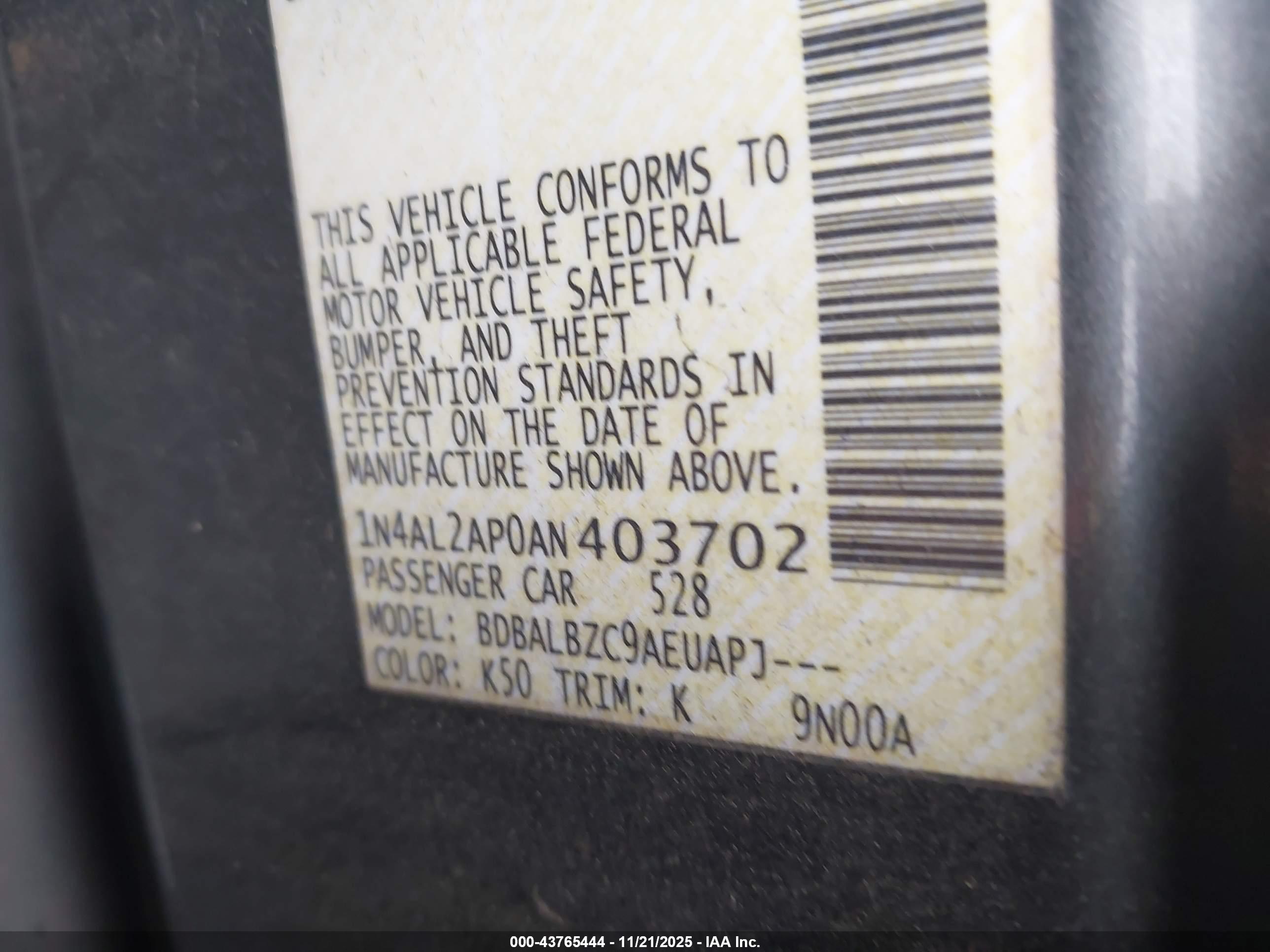 NISSAN ALTIMA image 9