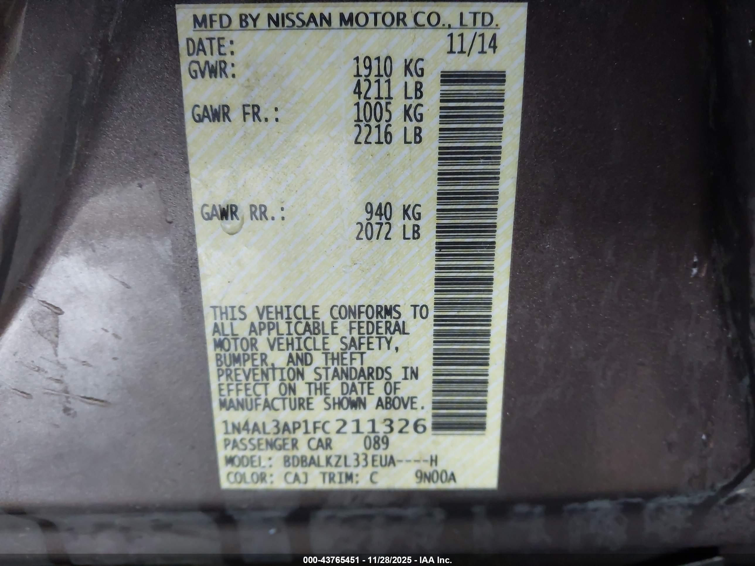 NISSAN ALTIMA image 9