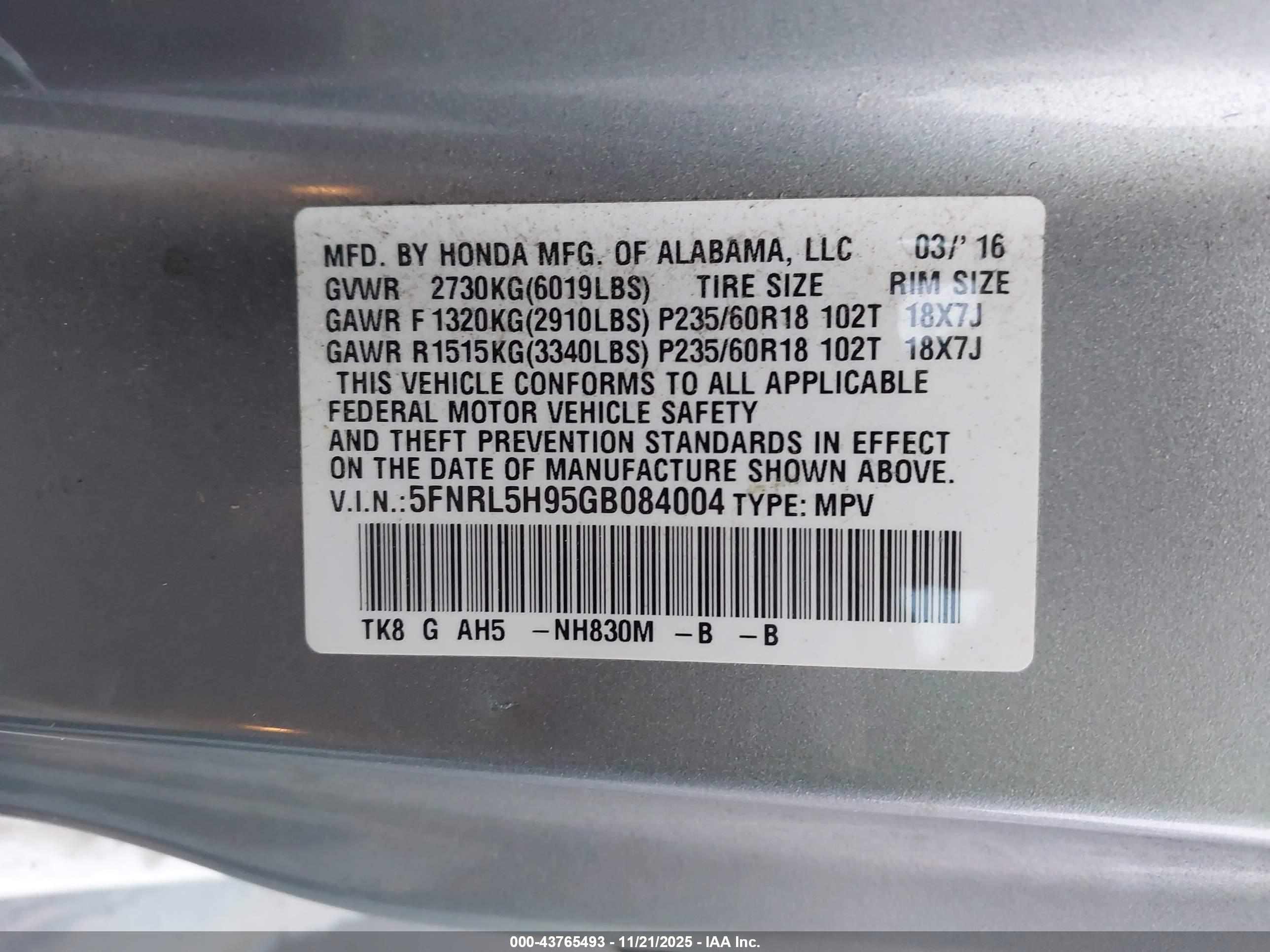 HONDA ODYSSEY image 9