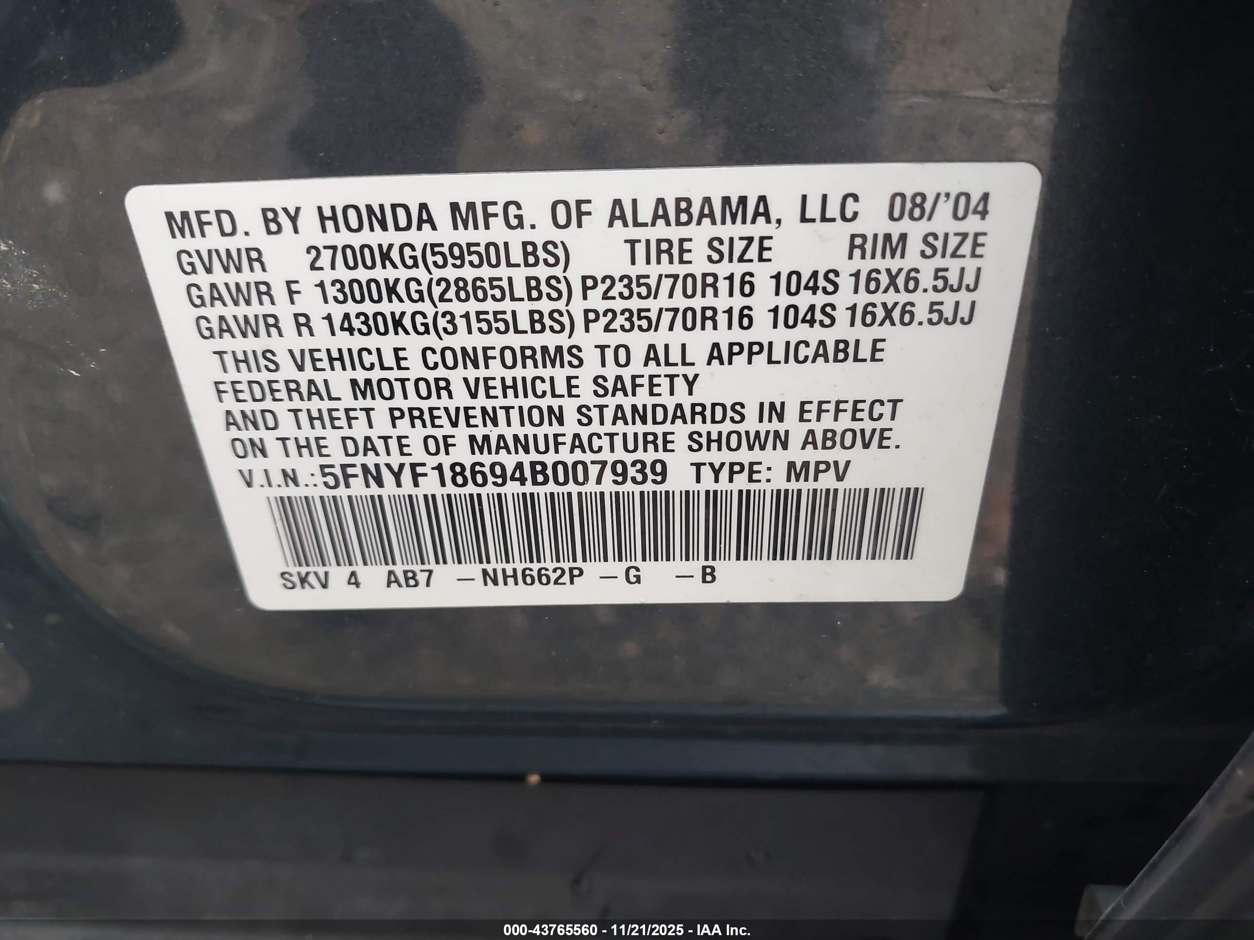HONDA PILOT image 9