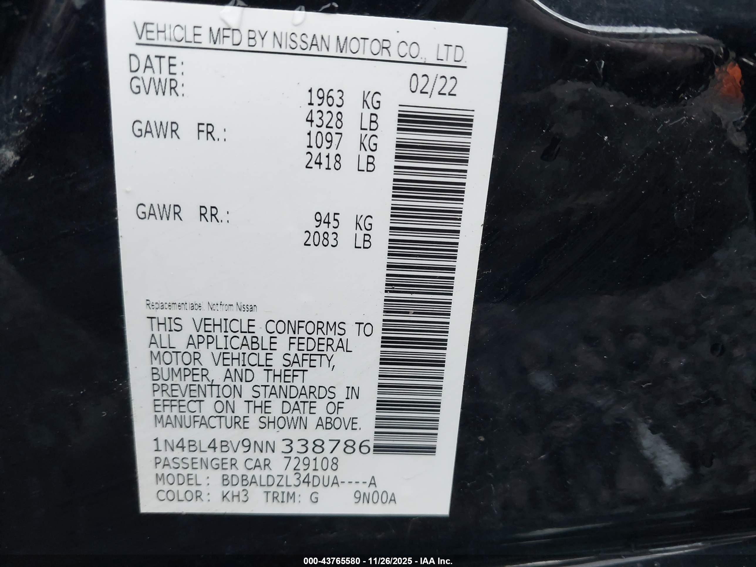 NISSAN ALTIMA image 9