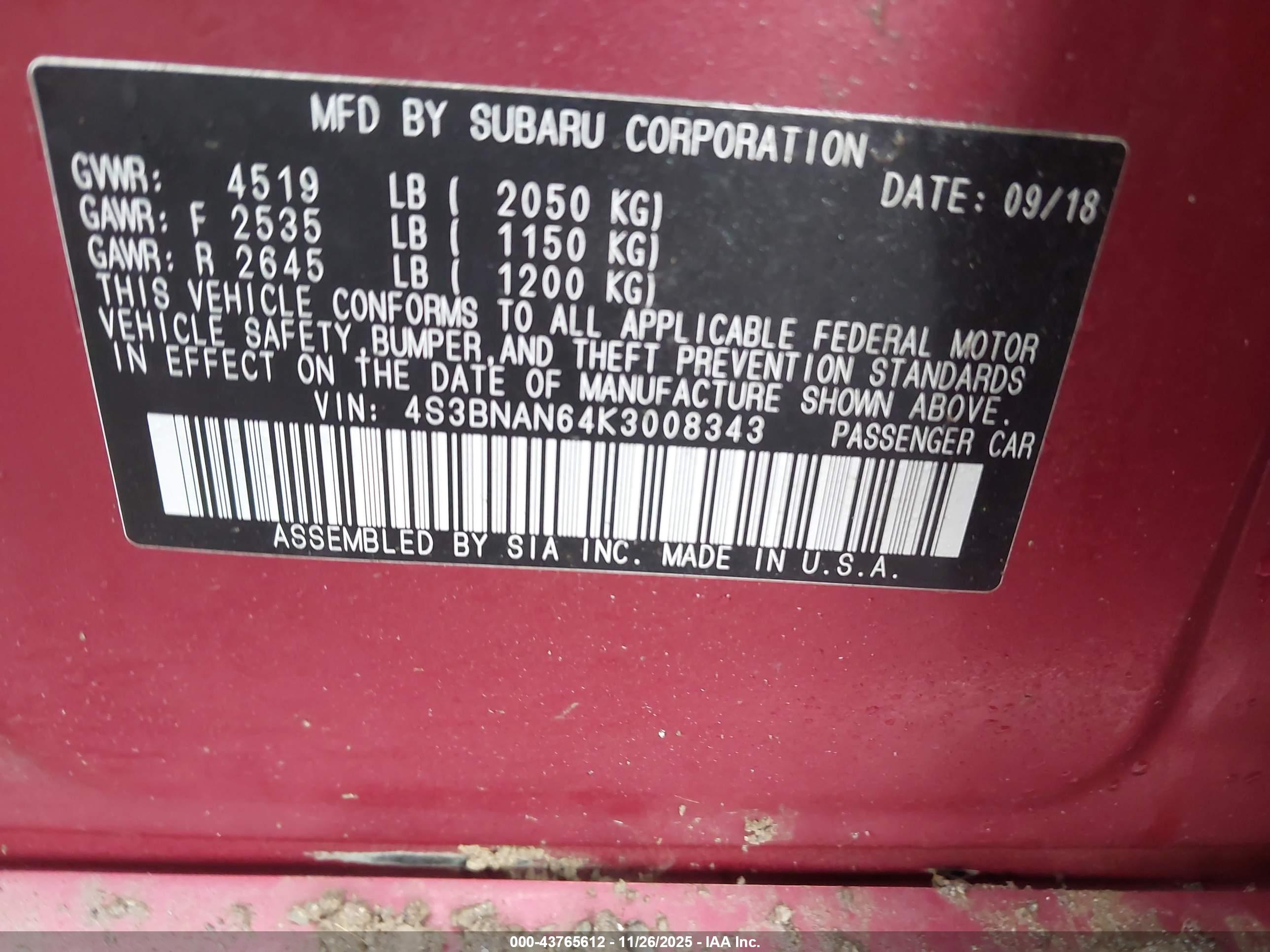 SUBARU LEGACY image 9