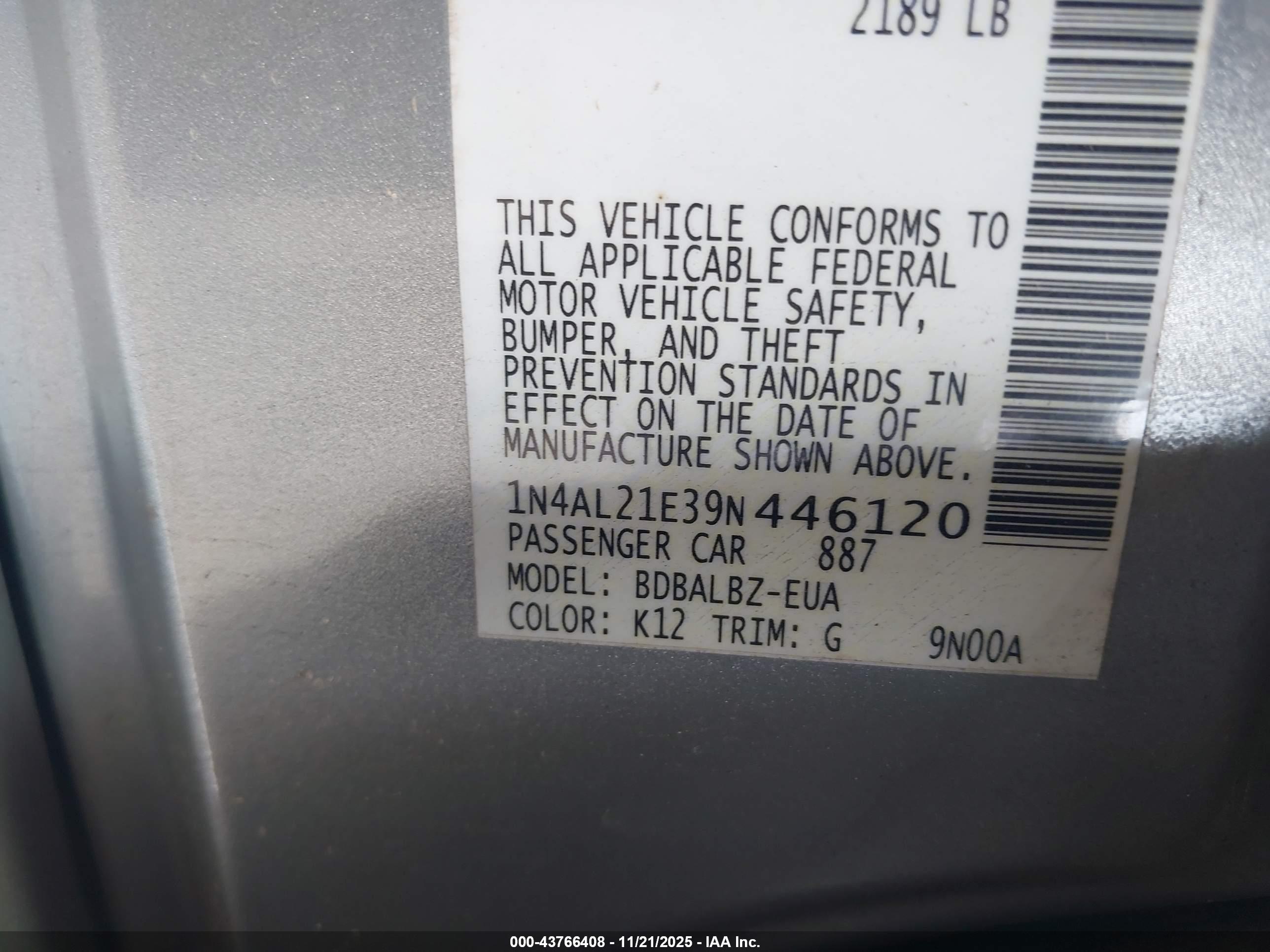 NISSAN ALTIMA image 9