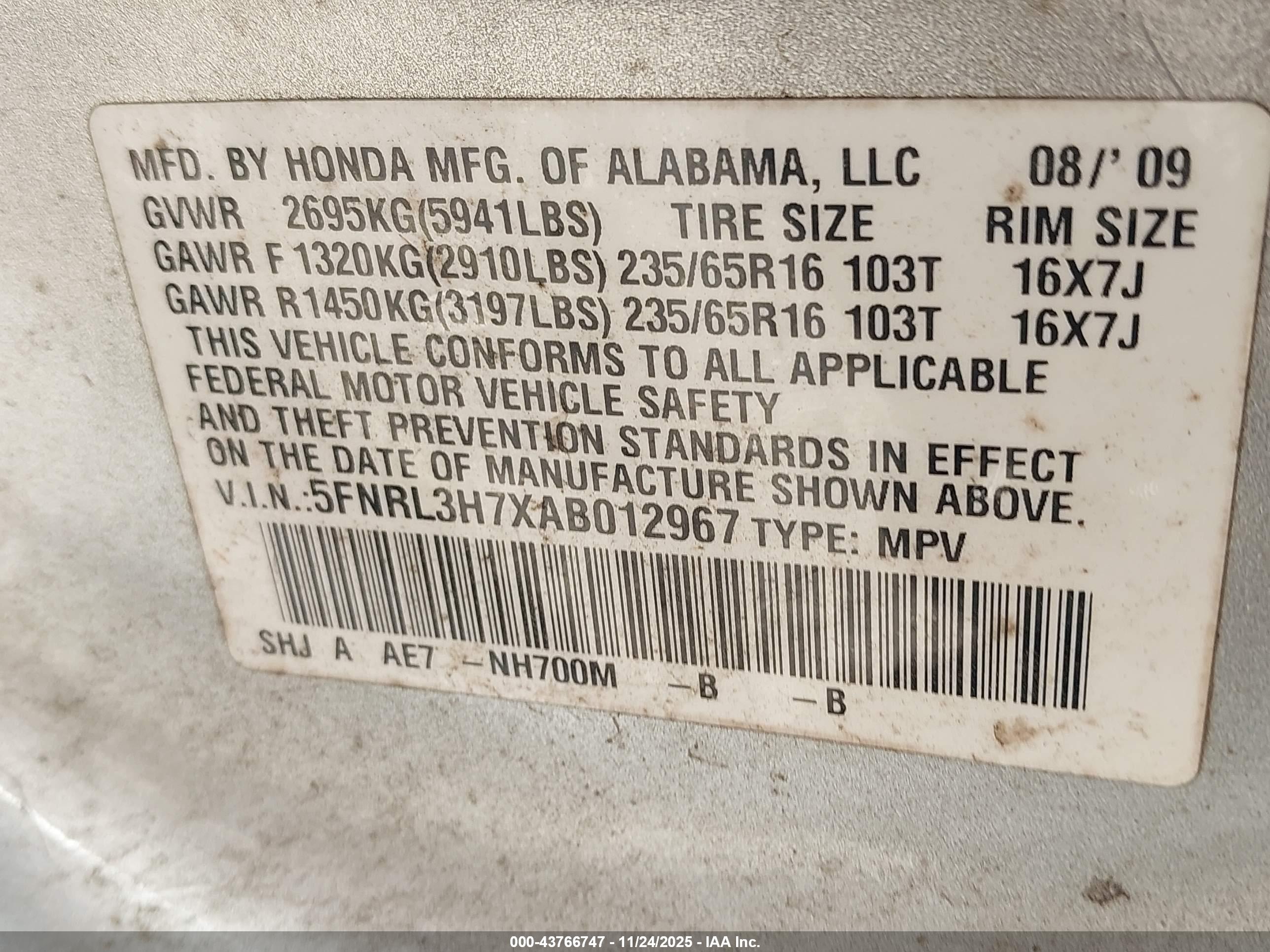 HONDA ODYSSEY image 9