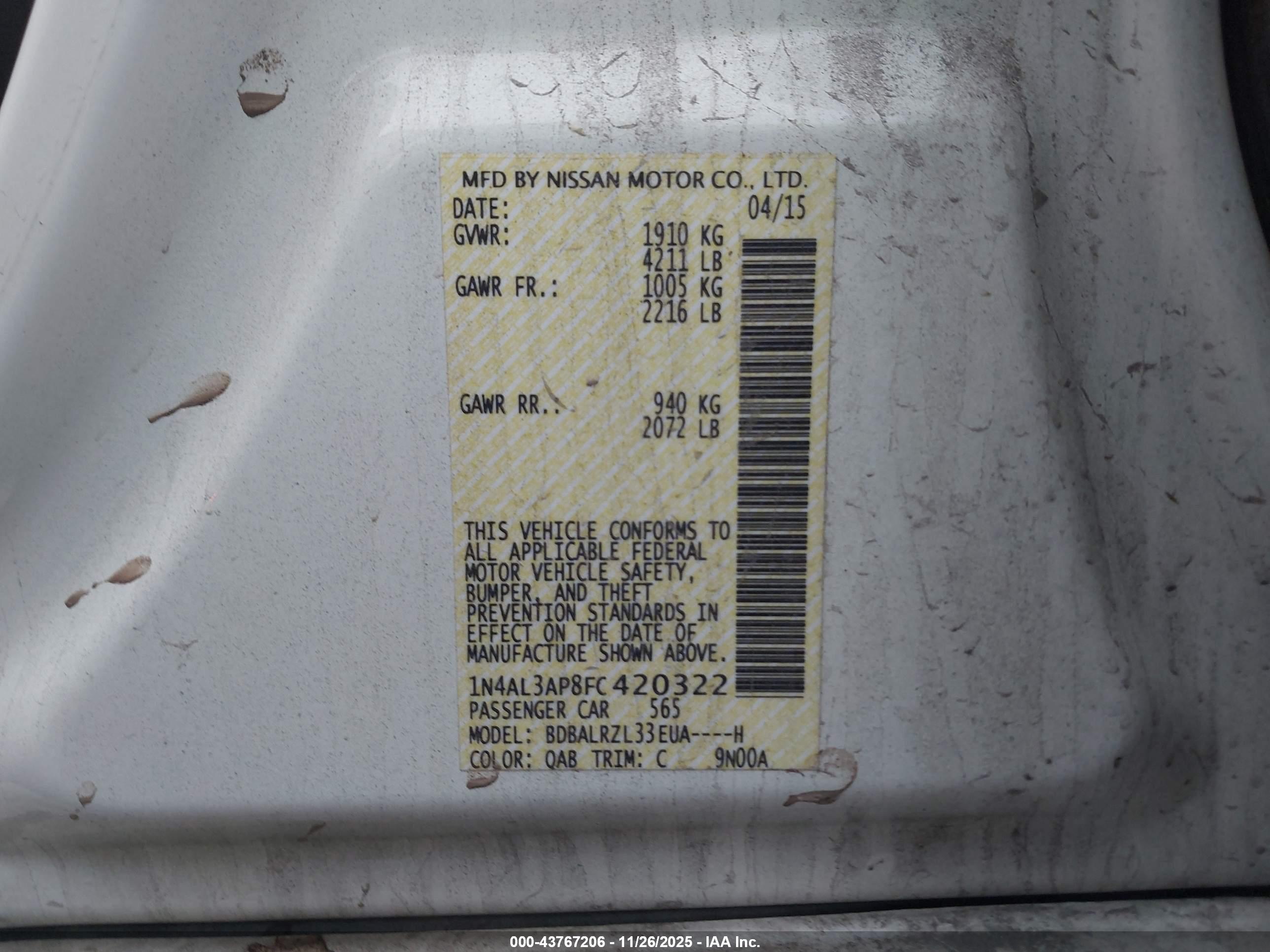 NISSAN ALTIMA image 9