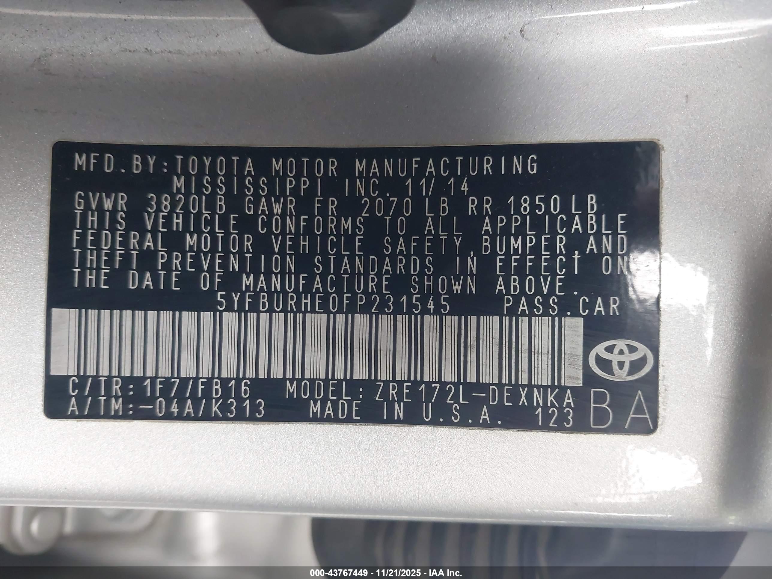 TOYOTA COROLLA image 9