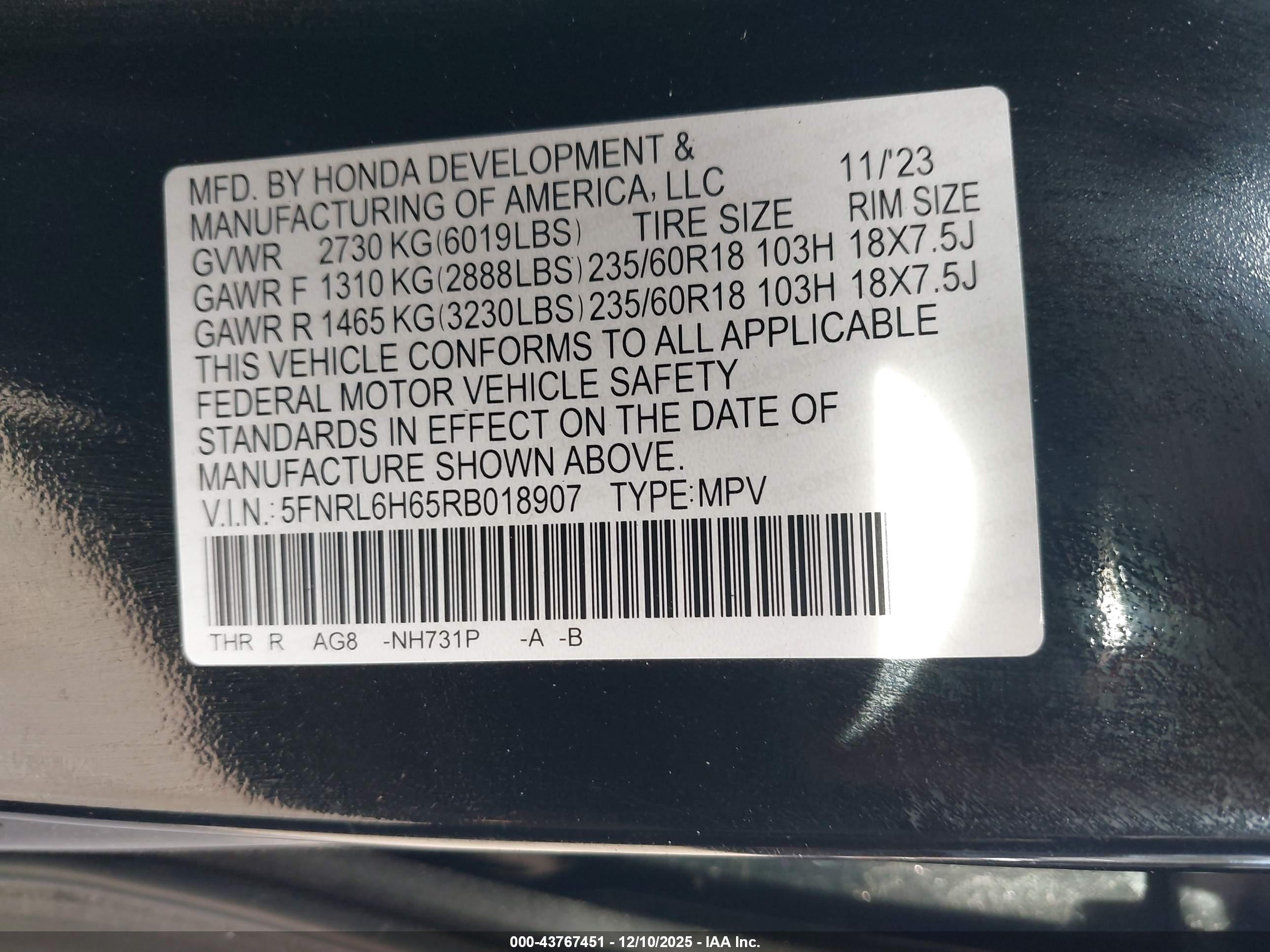 HONDA ODYSSEY image 9