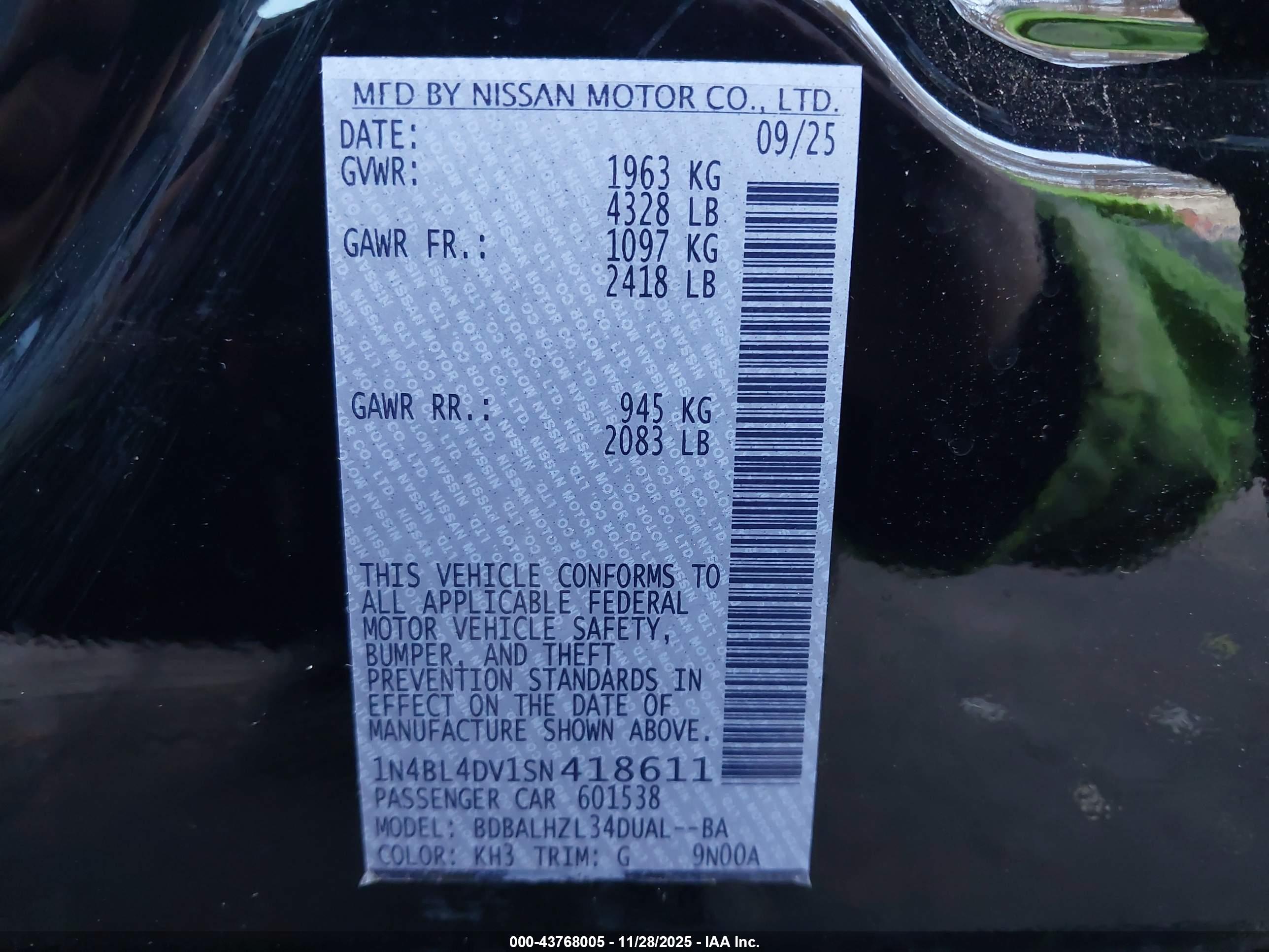 NISSAN ALTIMA image 9