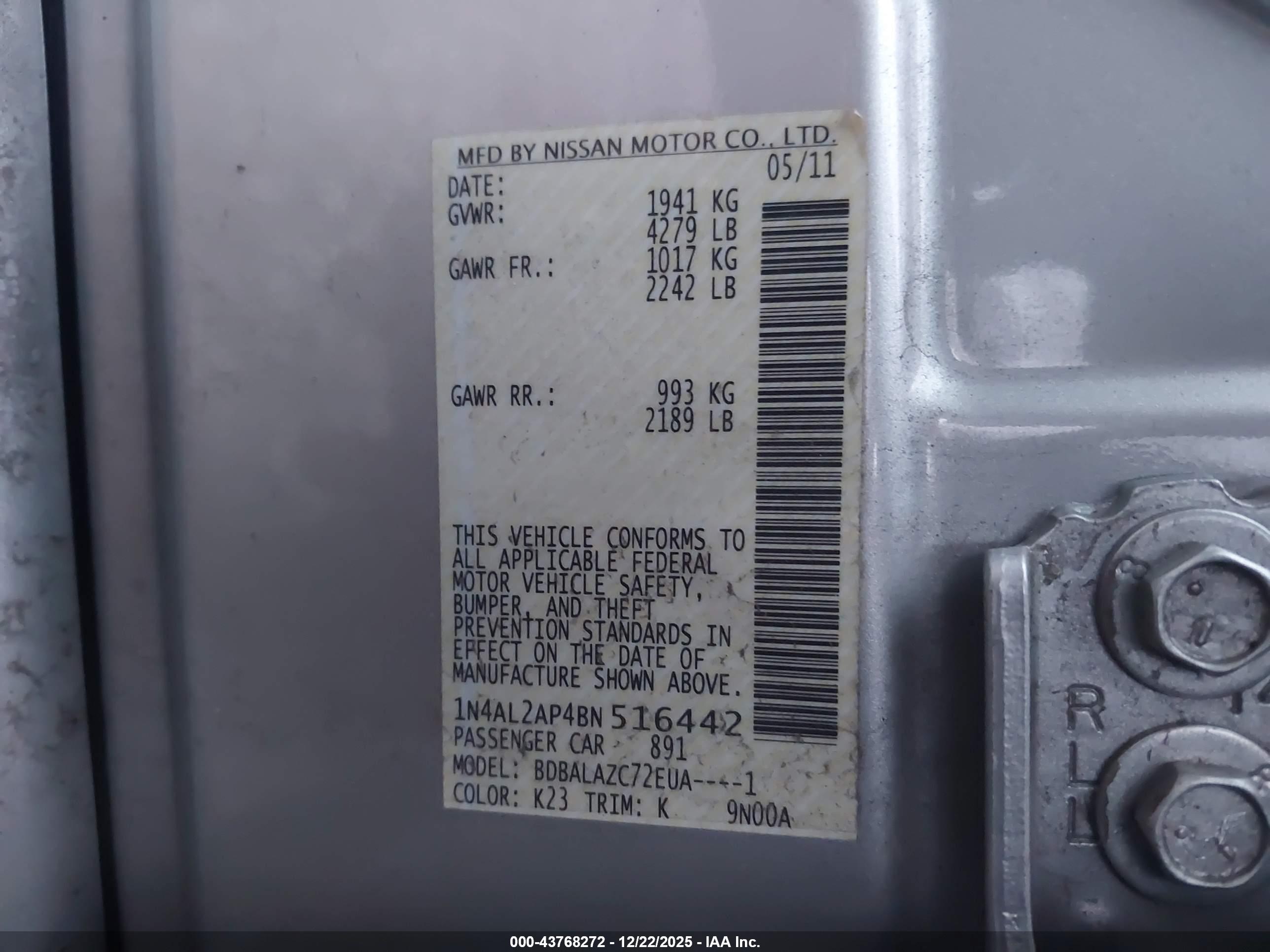 NISSAN ALTIMA image 9