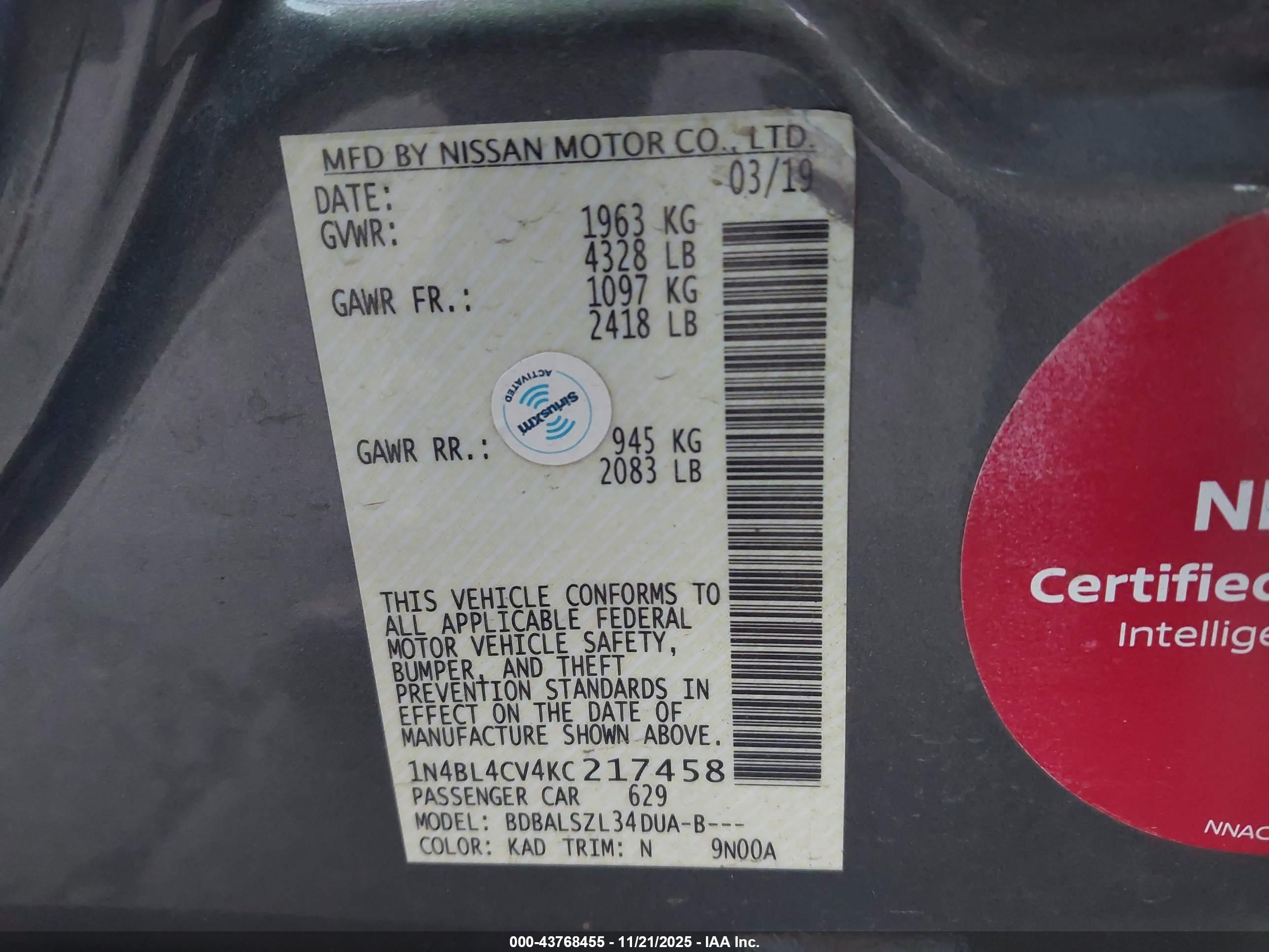 NISSAN ALTIMA image 9
