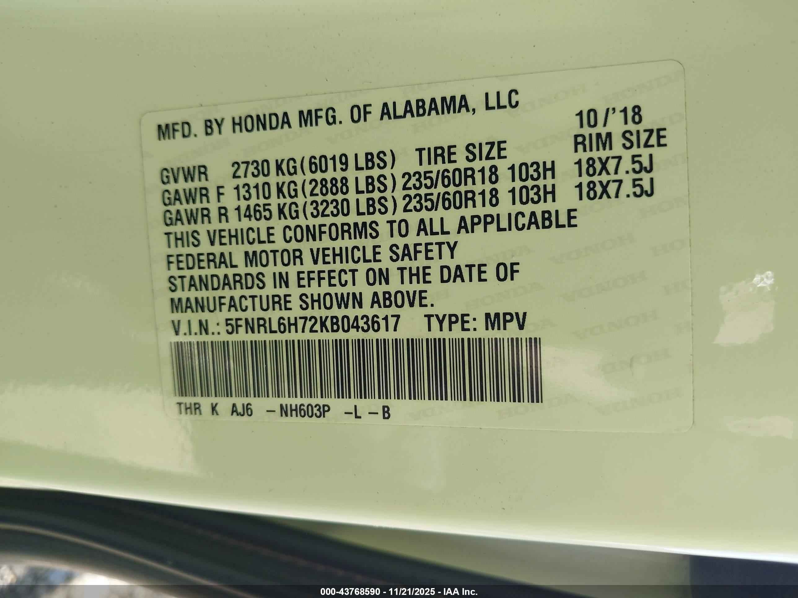 HONDA ODYSSEY image 9