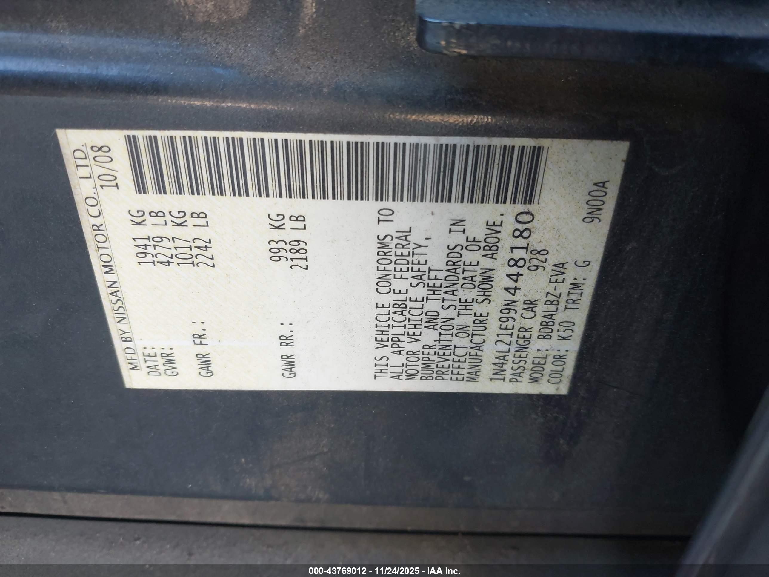 NISSAN ALTIMA image 9