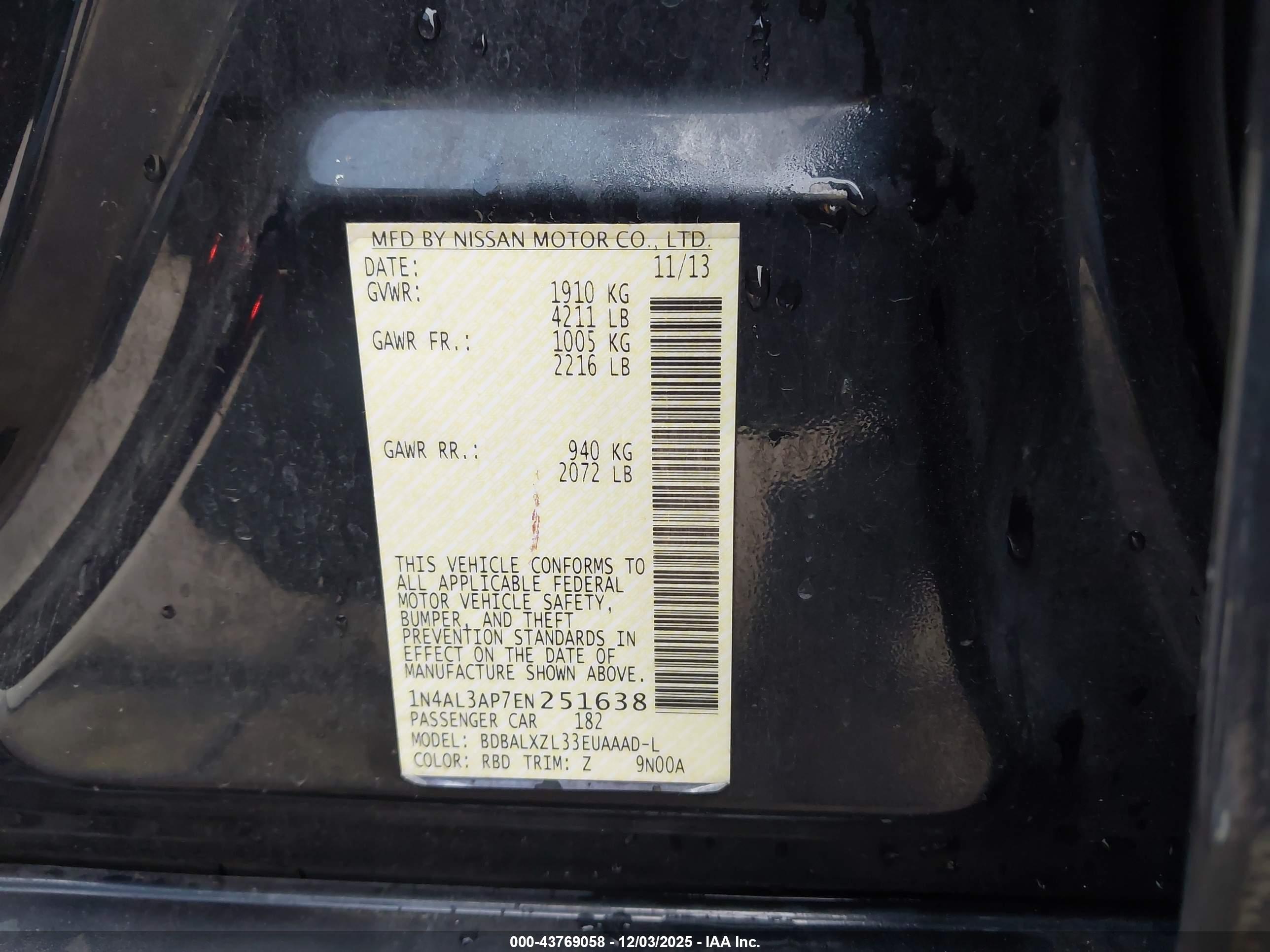 NISSAN ALTIMA image 9