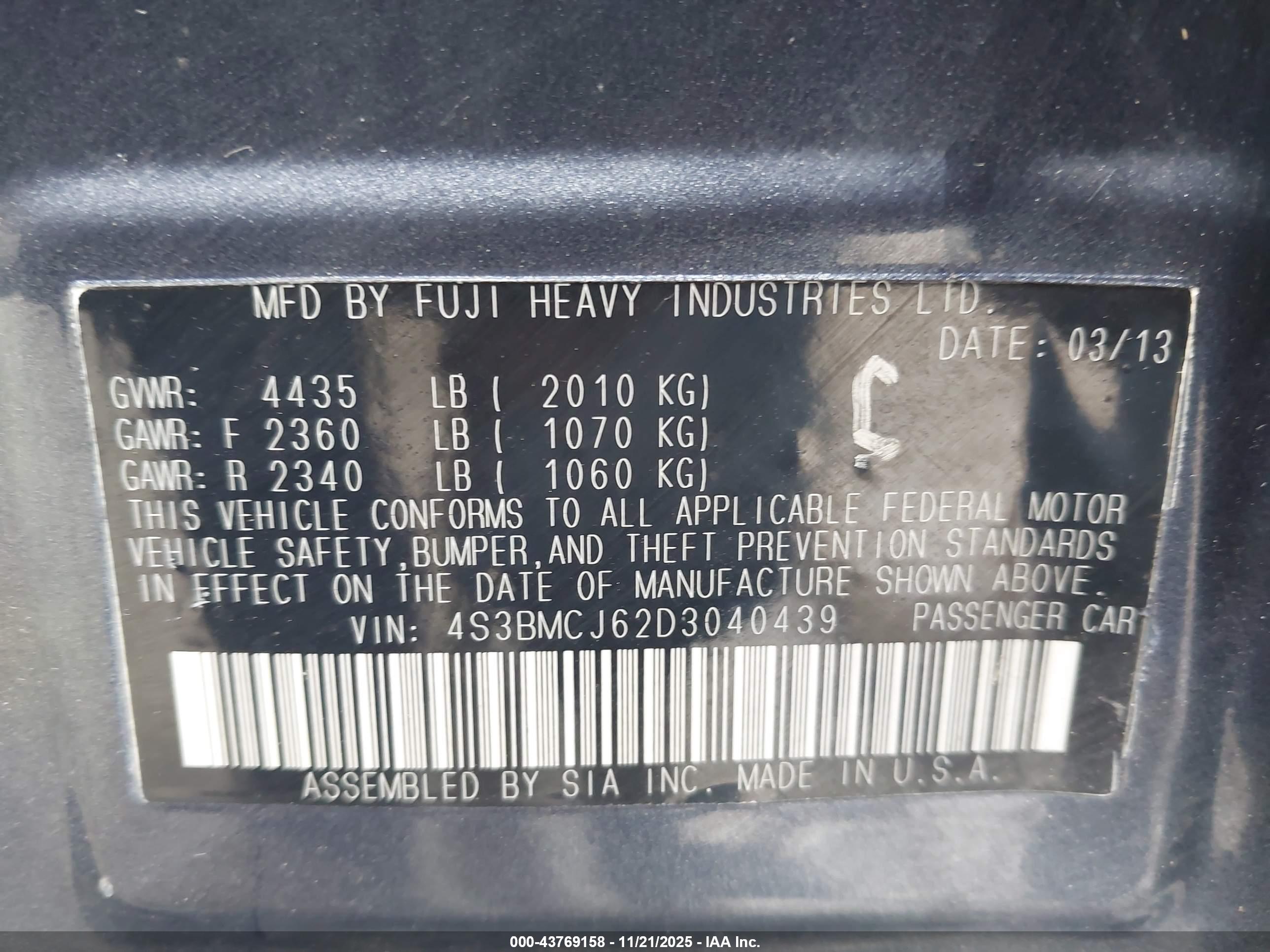SUBARU LEGACY image 9