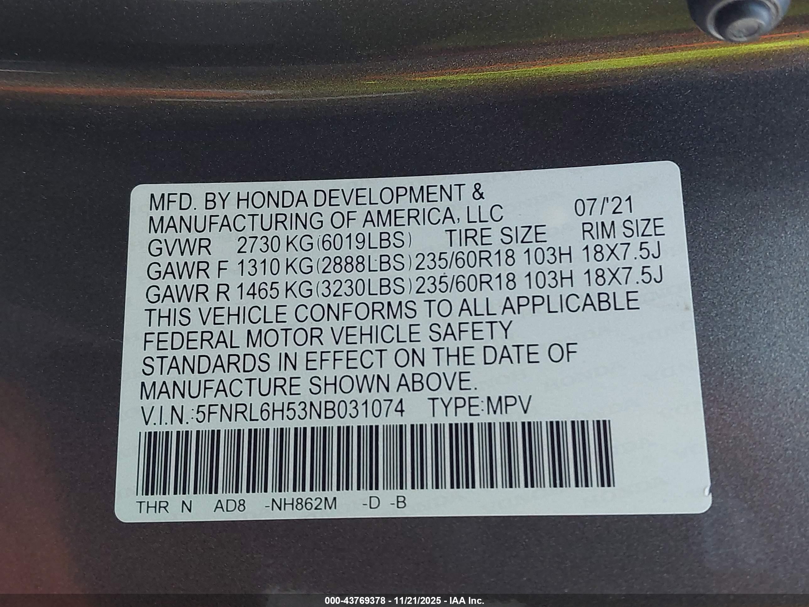 HONDA ODYSSEY image 9