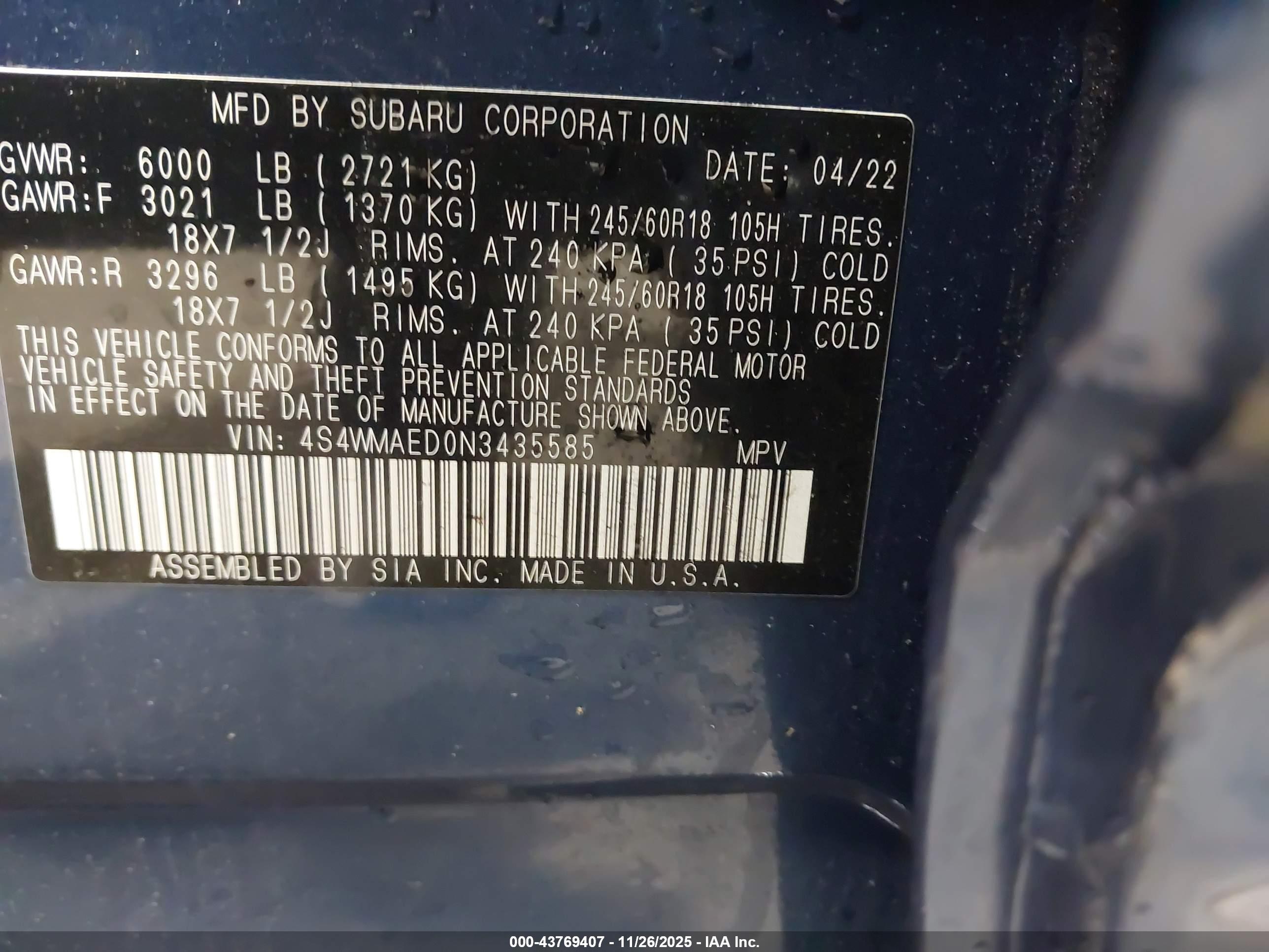 SUBARU ASCENT image 9