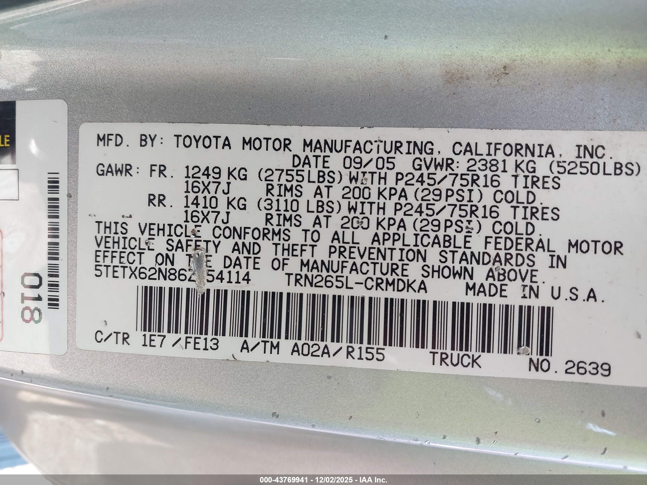 TOYOTA TACOMA image 9