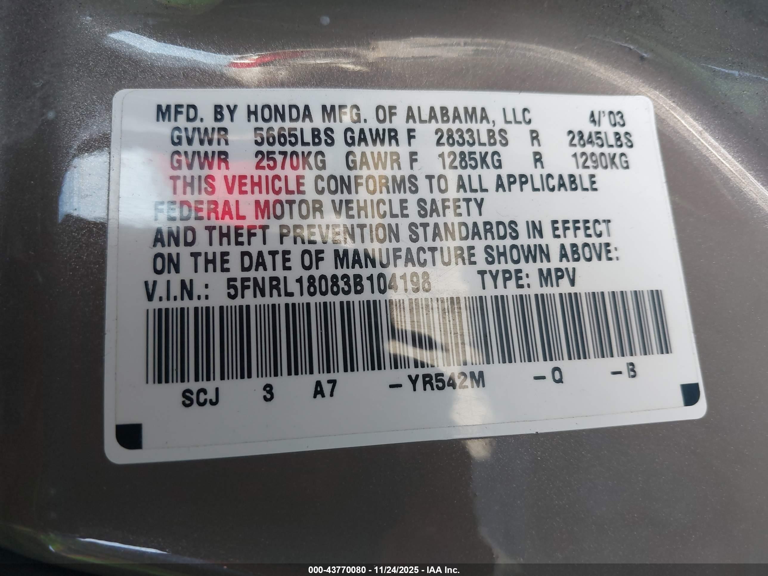 HONDA ODYSSEY image 9