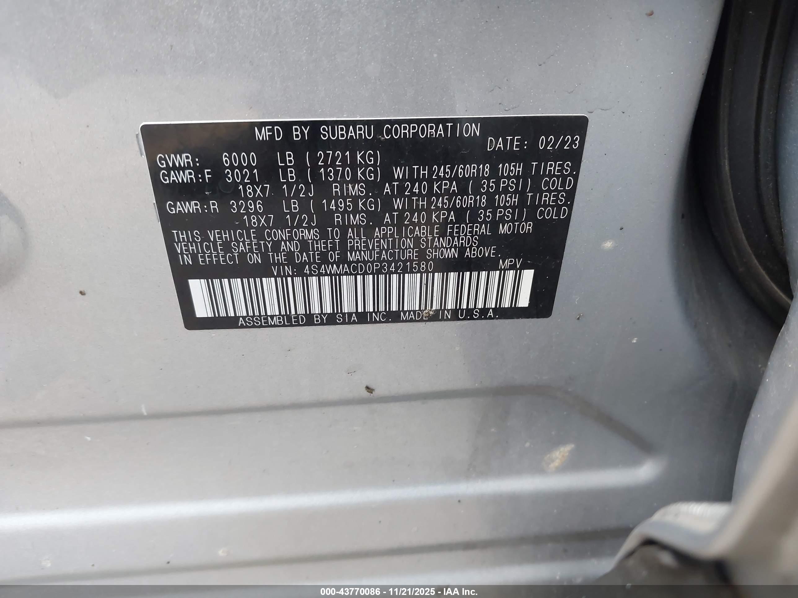 SUBARU ASCENT image 9