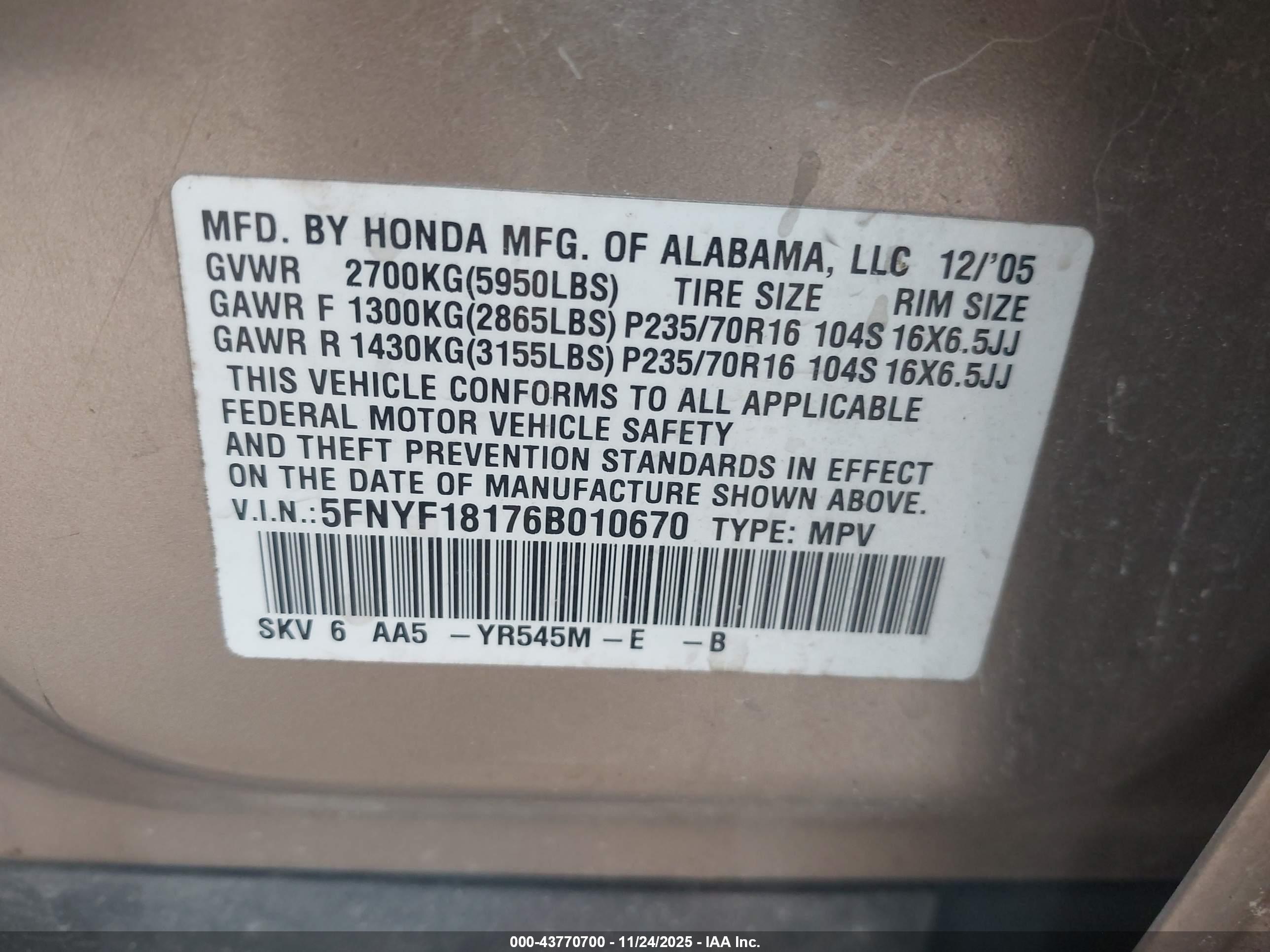 HONDA PILOT image 9