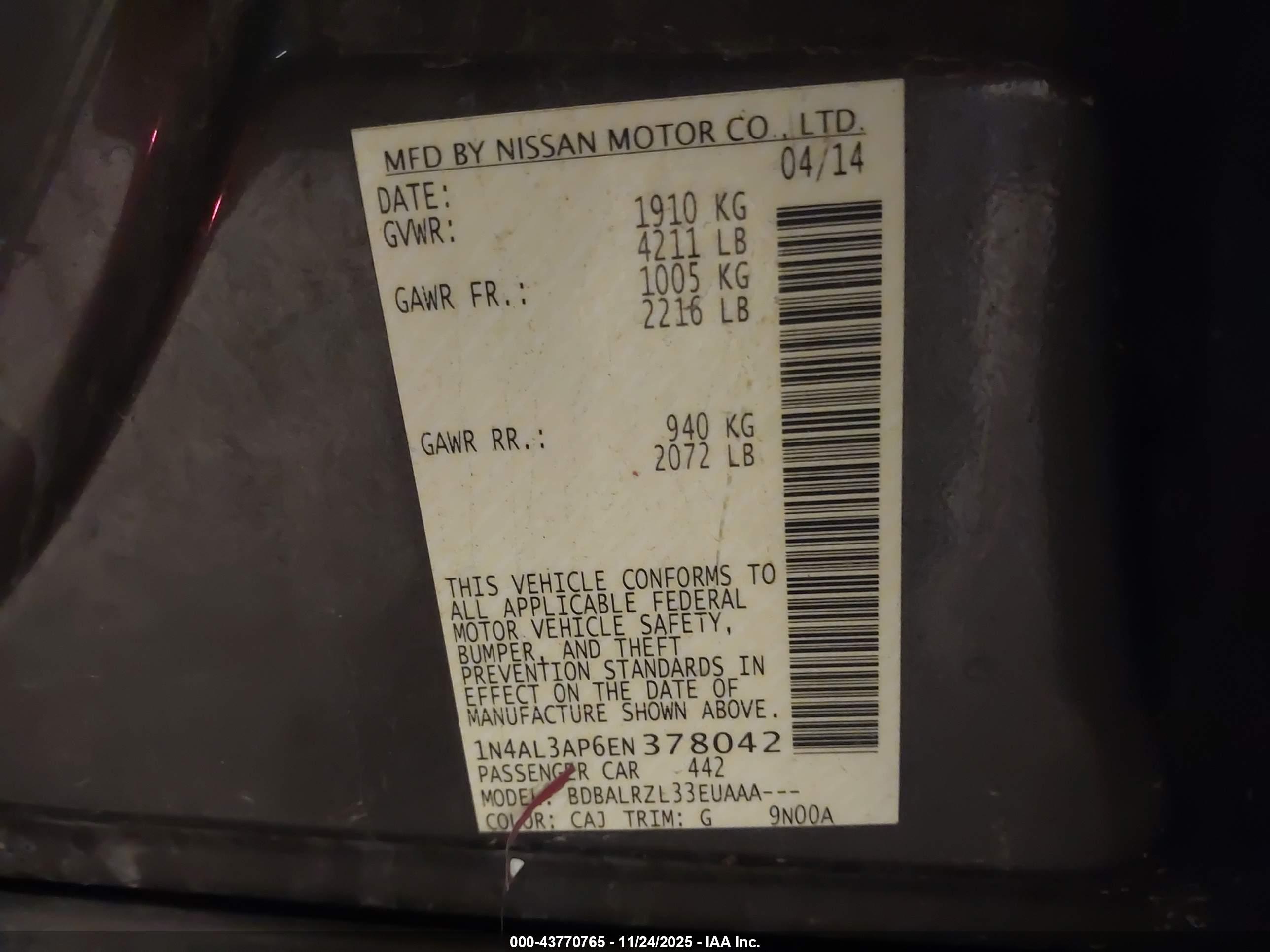NISSAN ALTIMA image 9