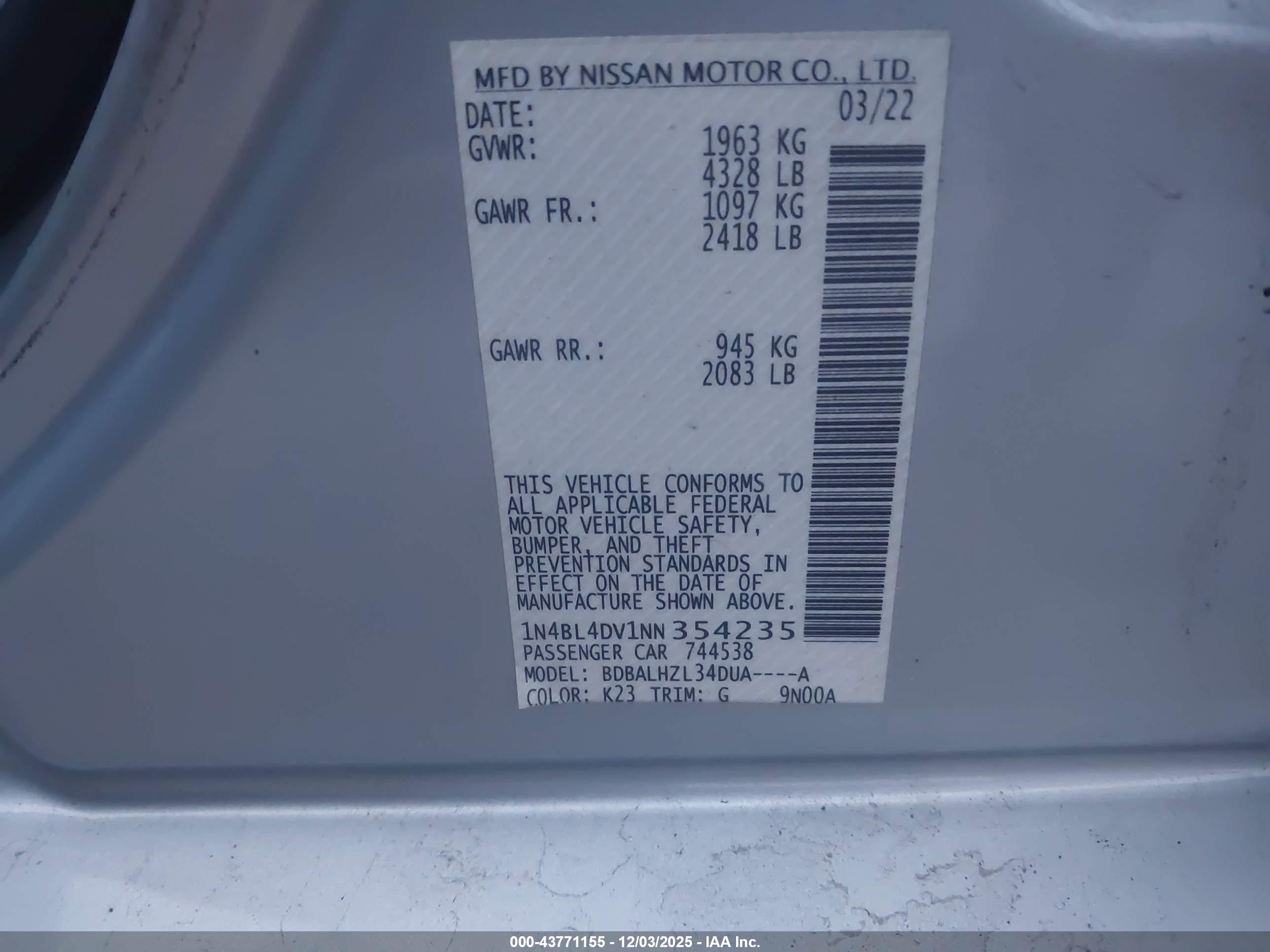 NISSAN ALTIMA image 9