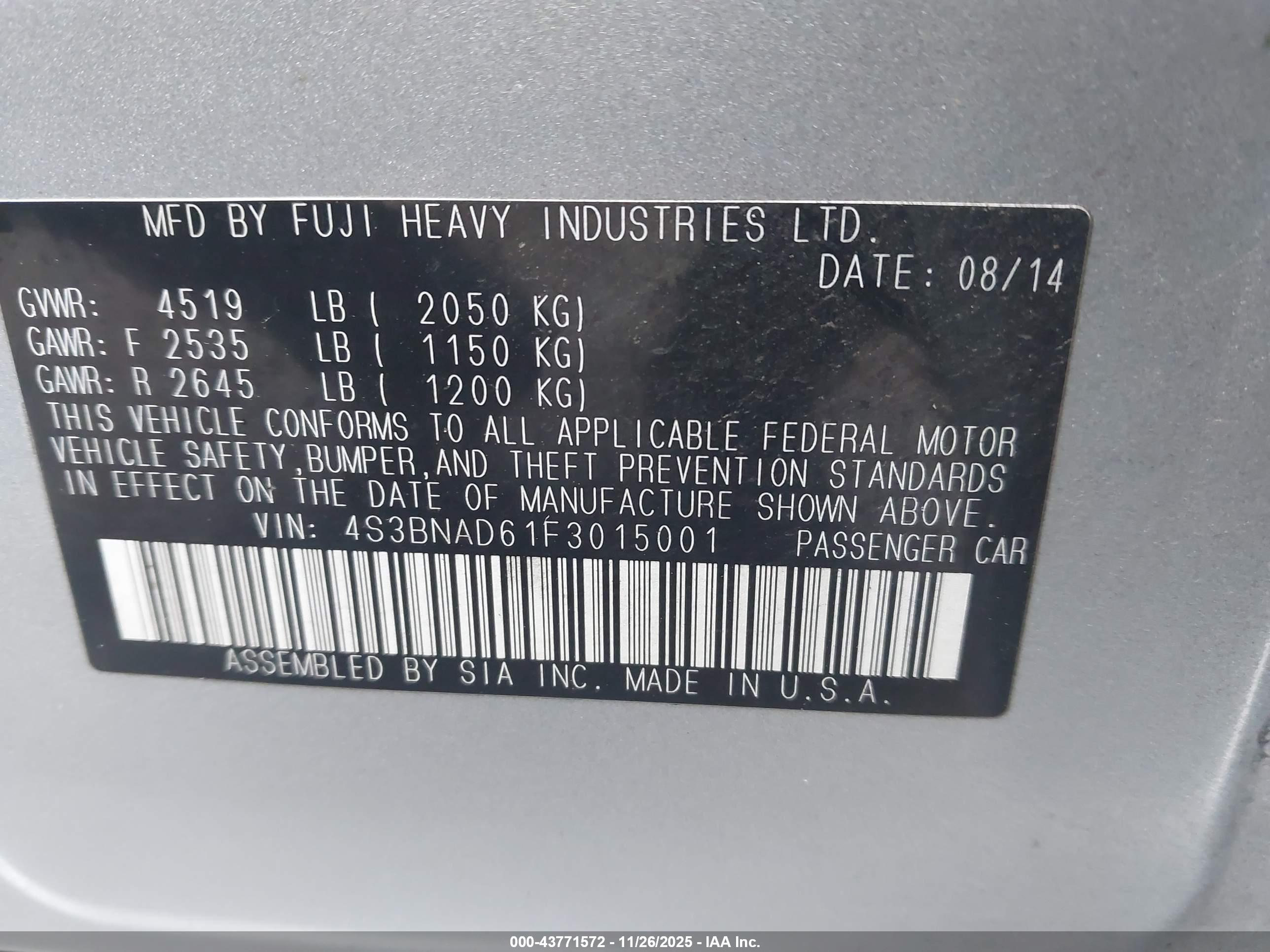 SUBARU LEGACY image 9