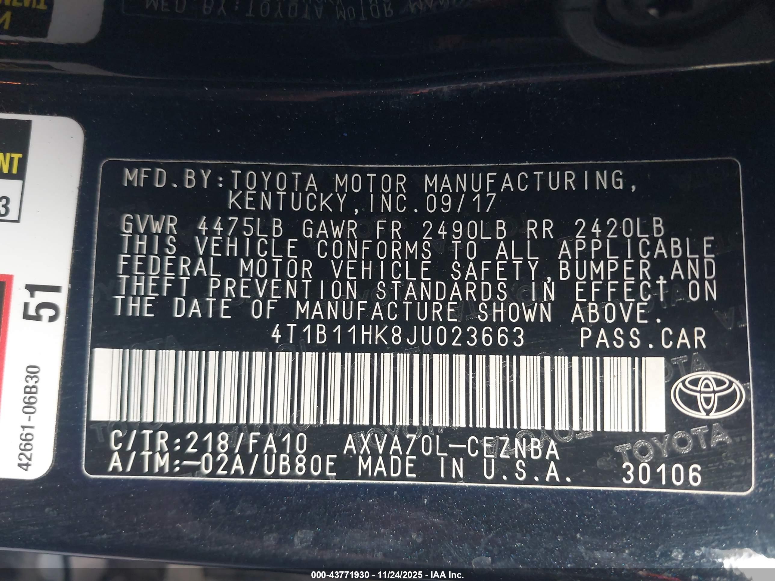 TOYOTA CAMRY image 9
