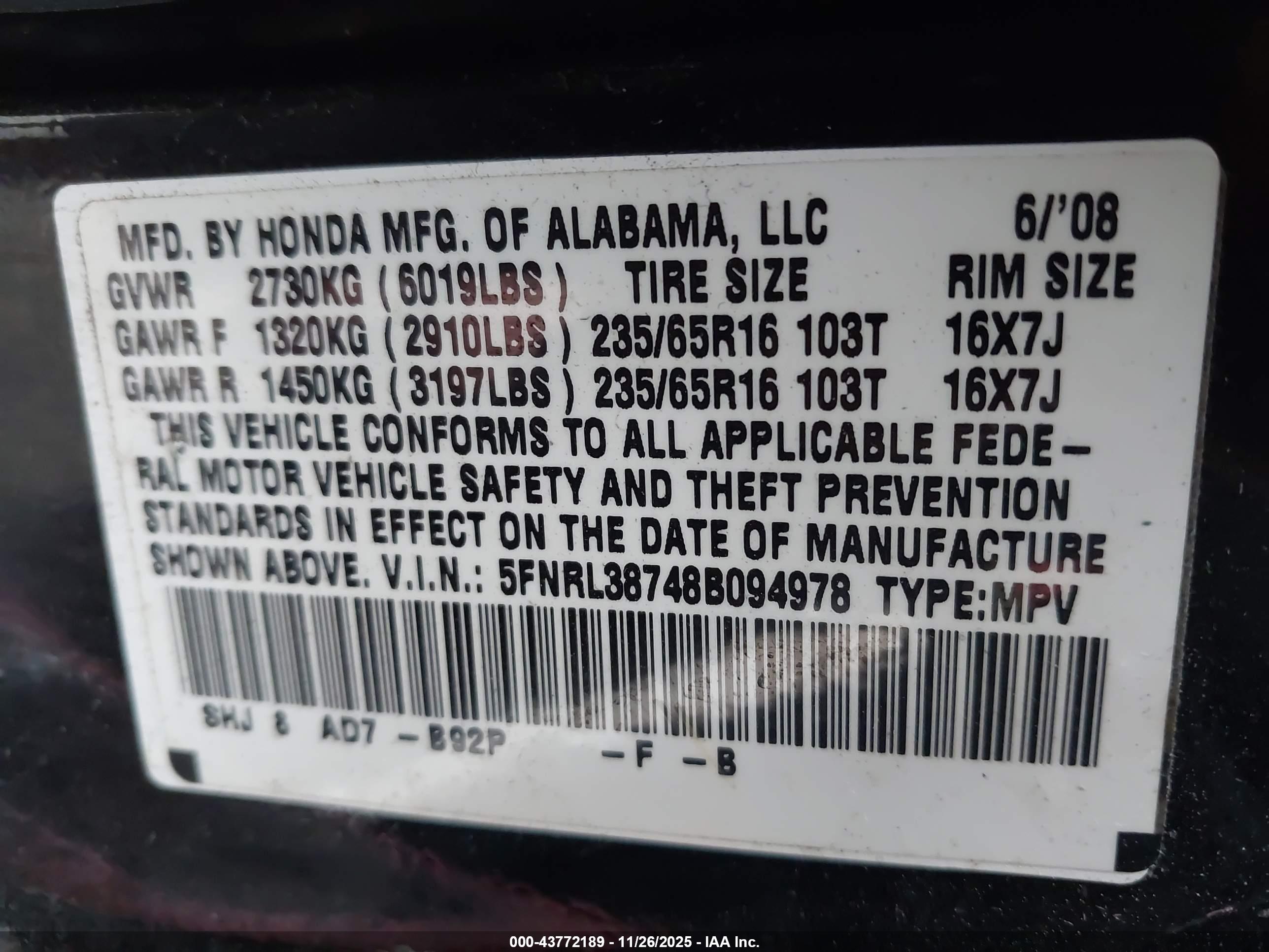 HONDA ODYSSEY image 9