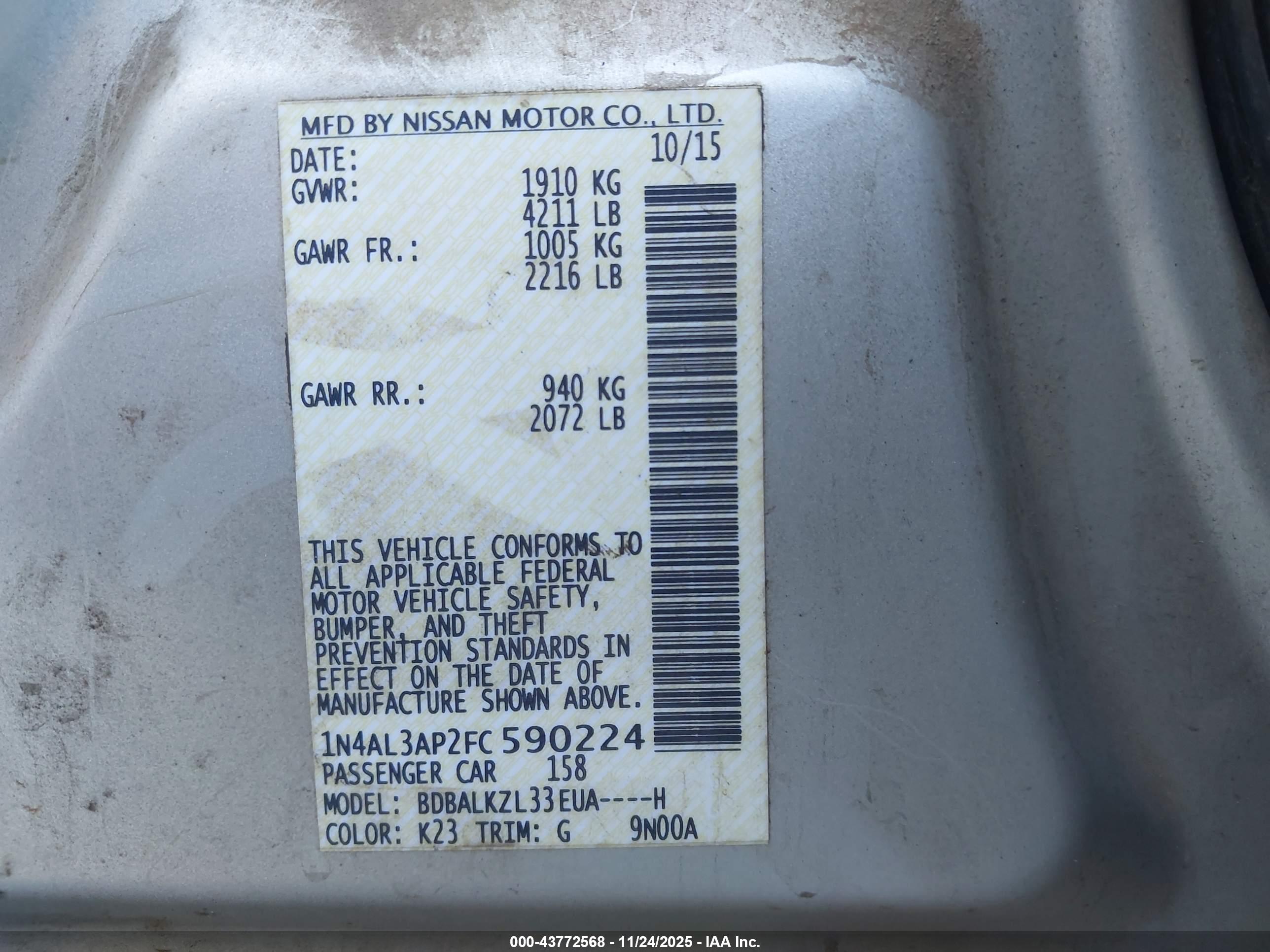 NISSAN ALTIMA image 9