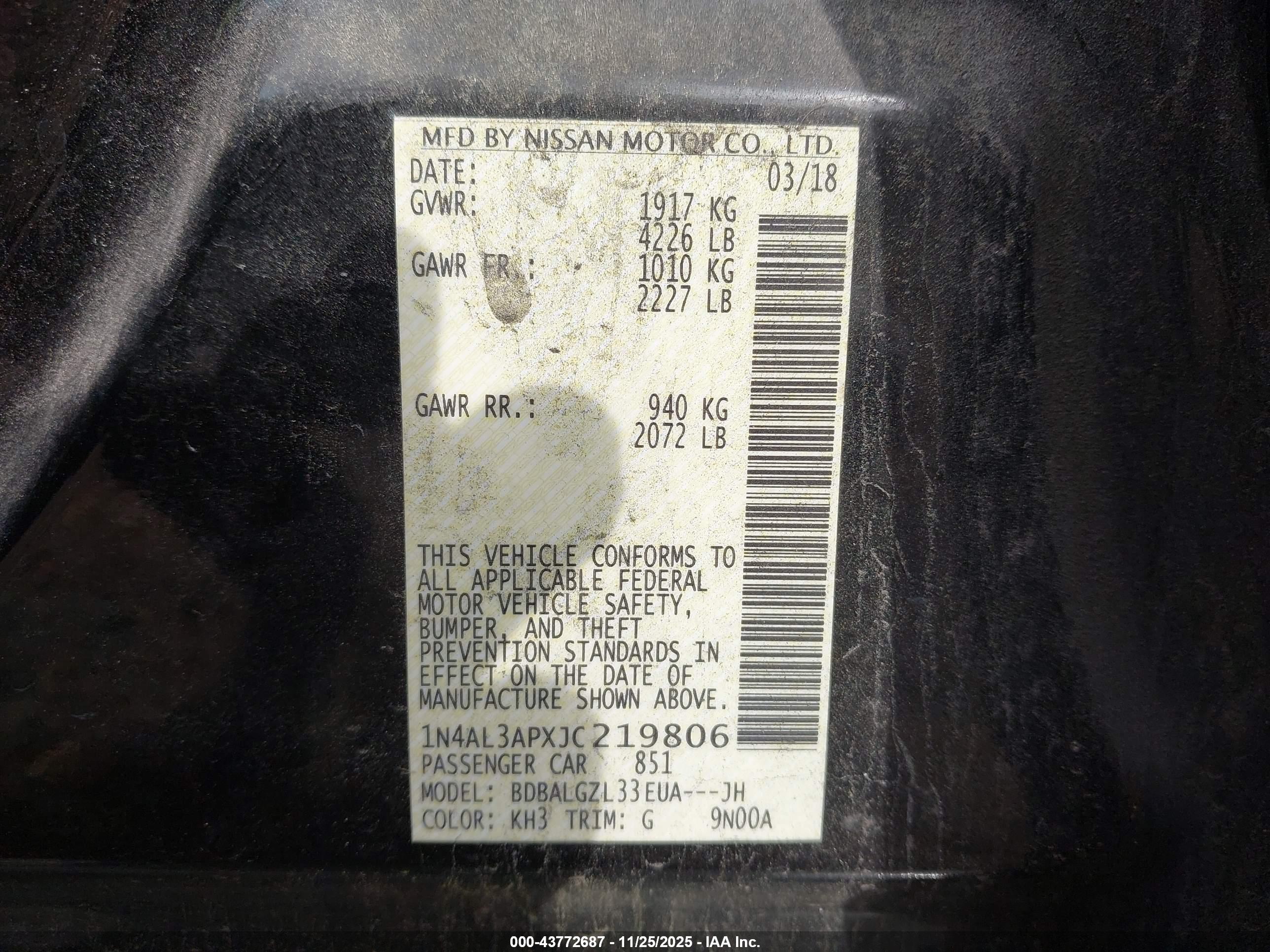 NISSAN ALTIMA image 9