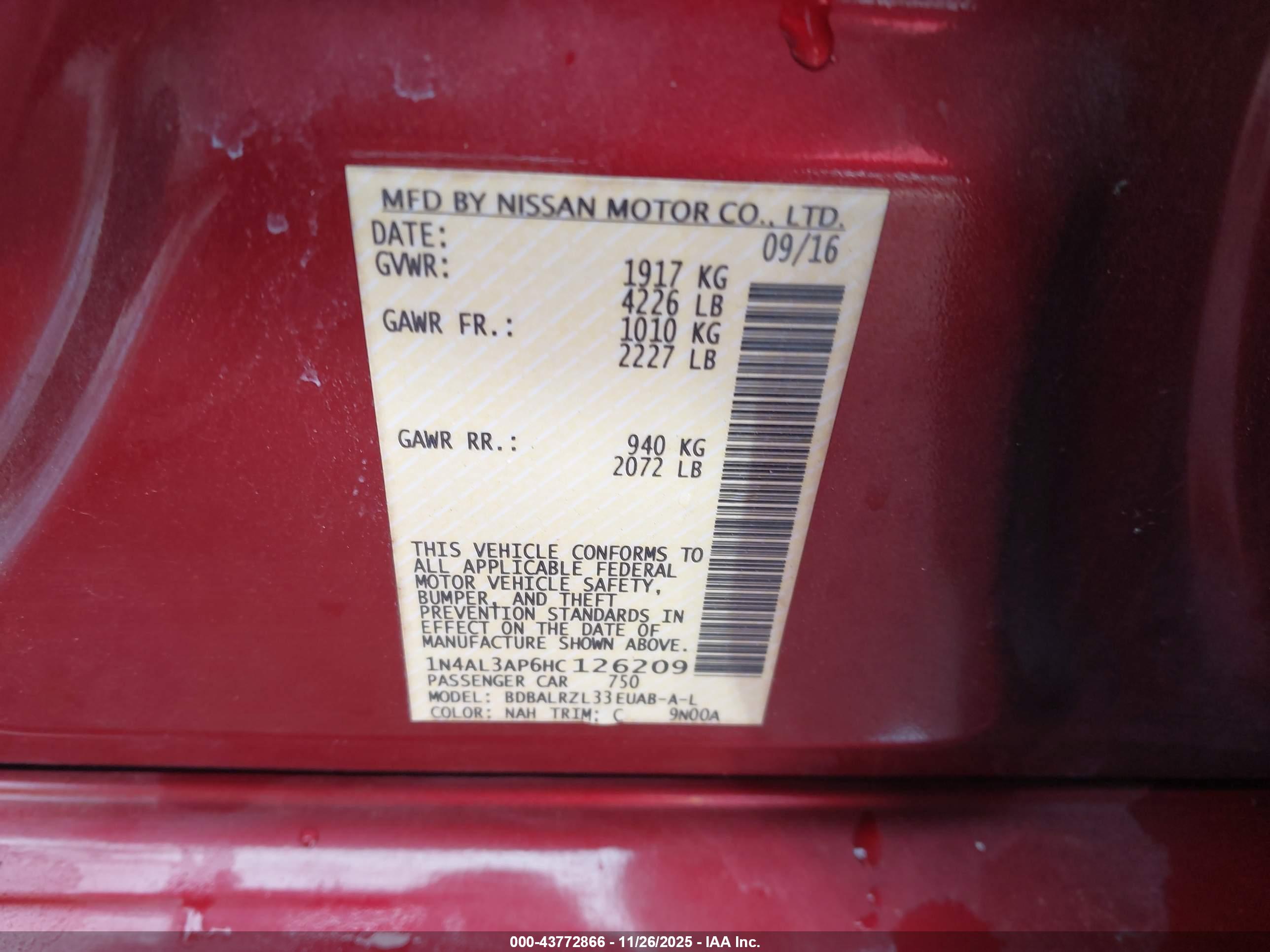 NISSAN ALTIMA image 9