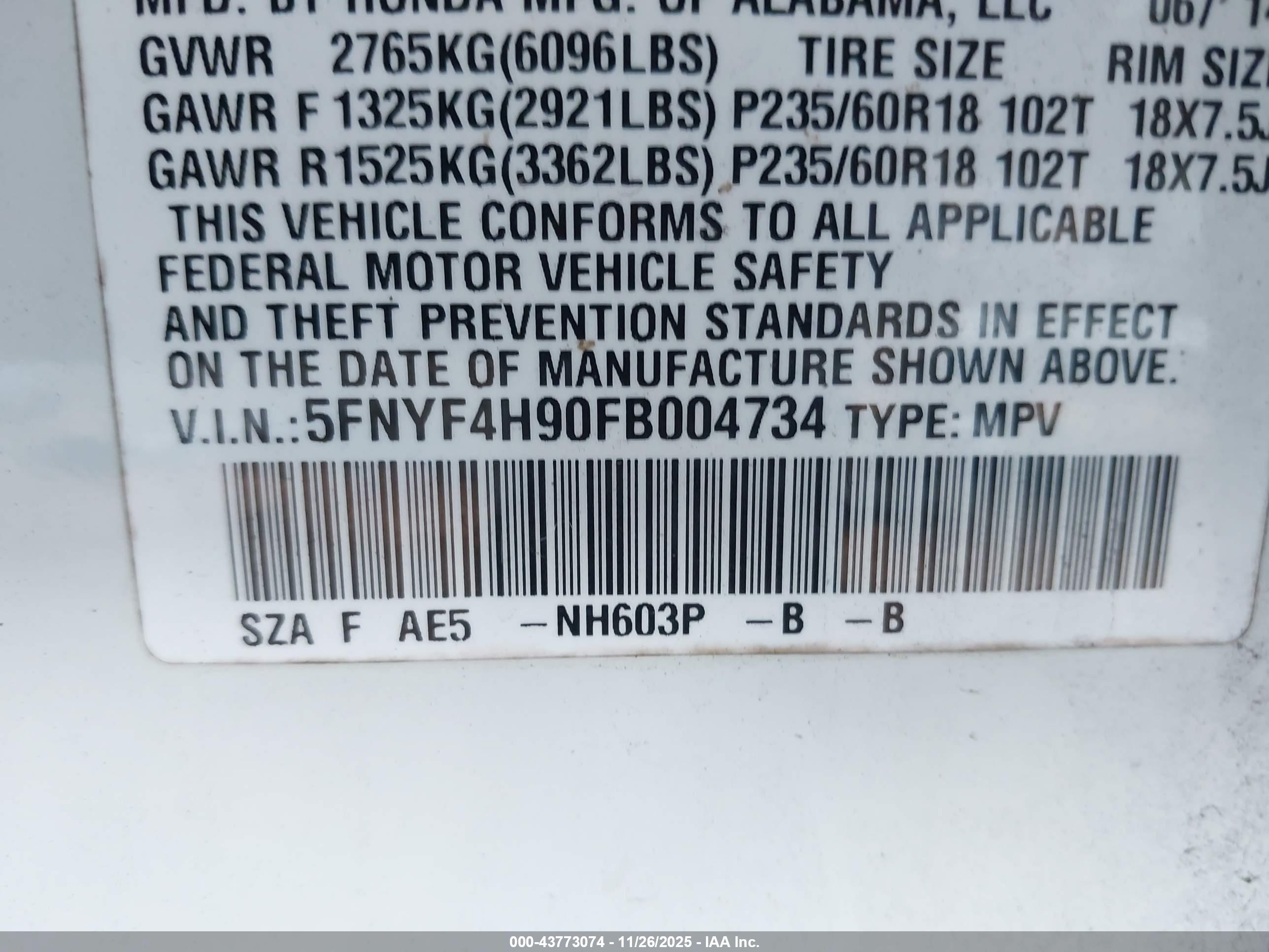 HONDA PILOT image 9